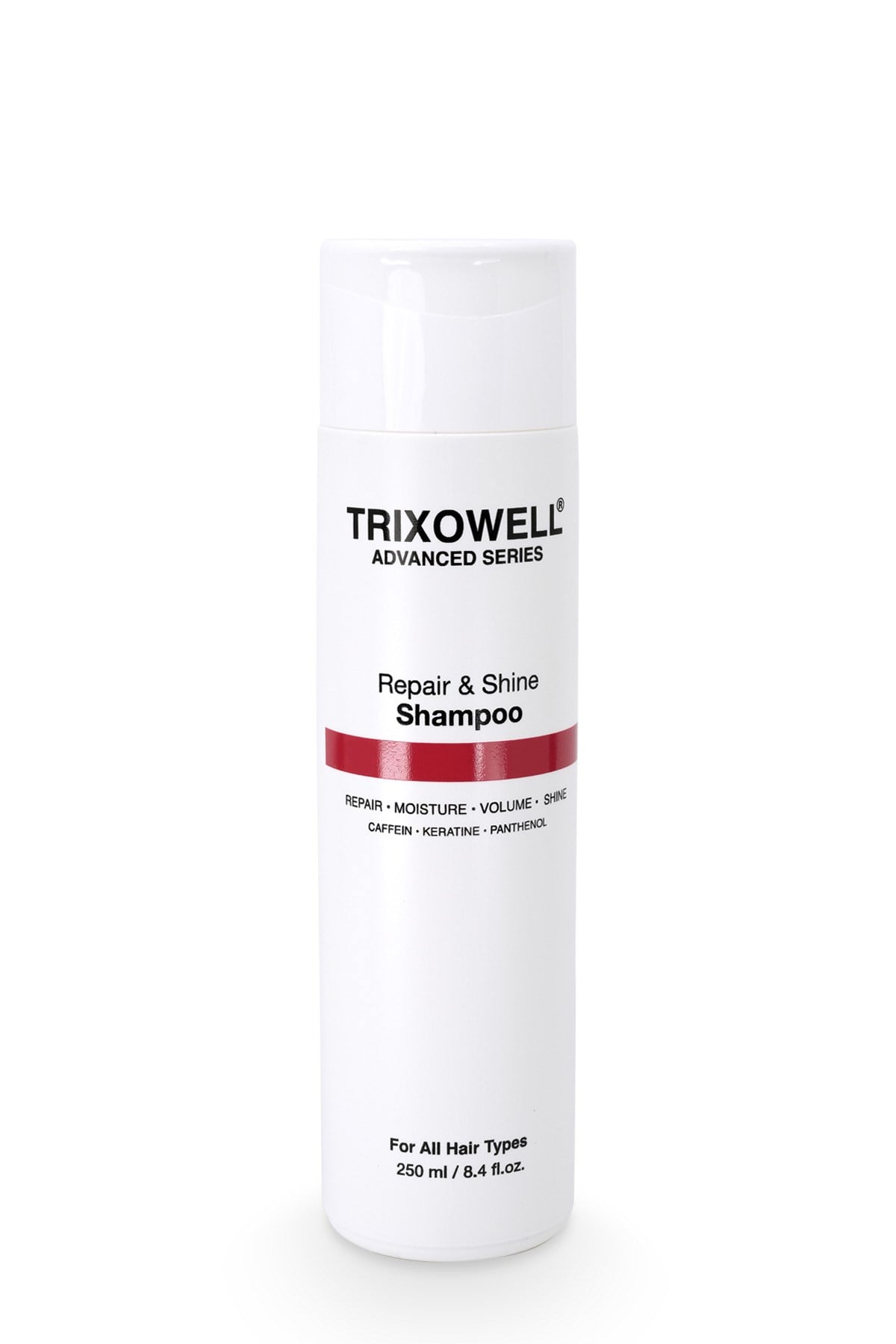 Trixowell Advanced Series Repair & Shine Shampoo Kafein, Keratin ve Panthenol İçeren Onarıcı, Nemlendirici ve Hacim Veren Şampuan 250 ml