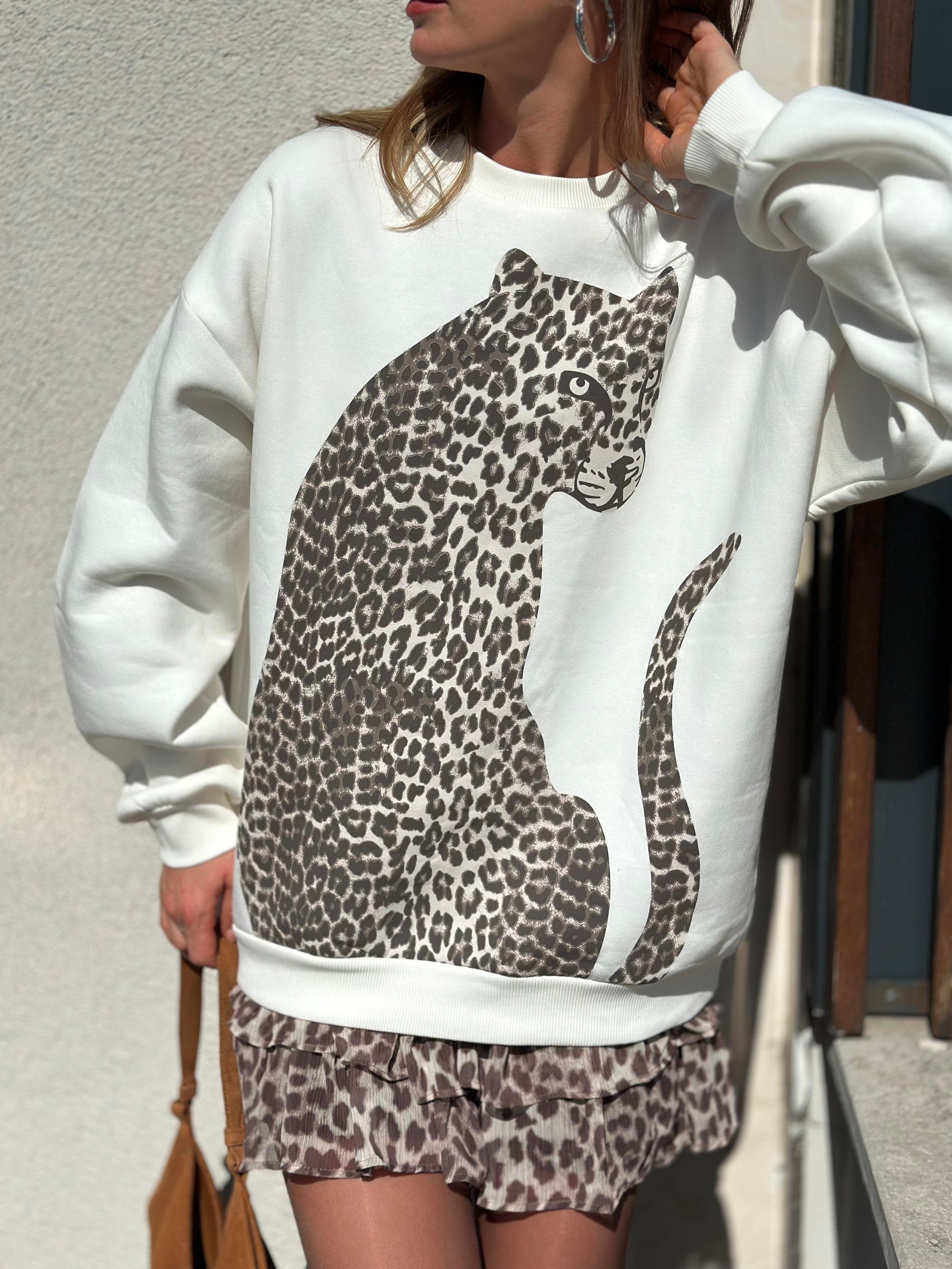0965 LEOPAR BASKILI SWEAT