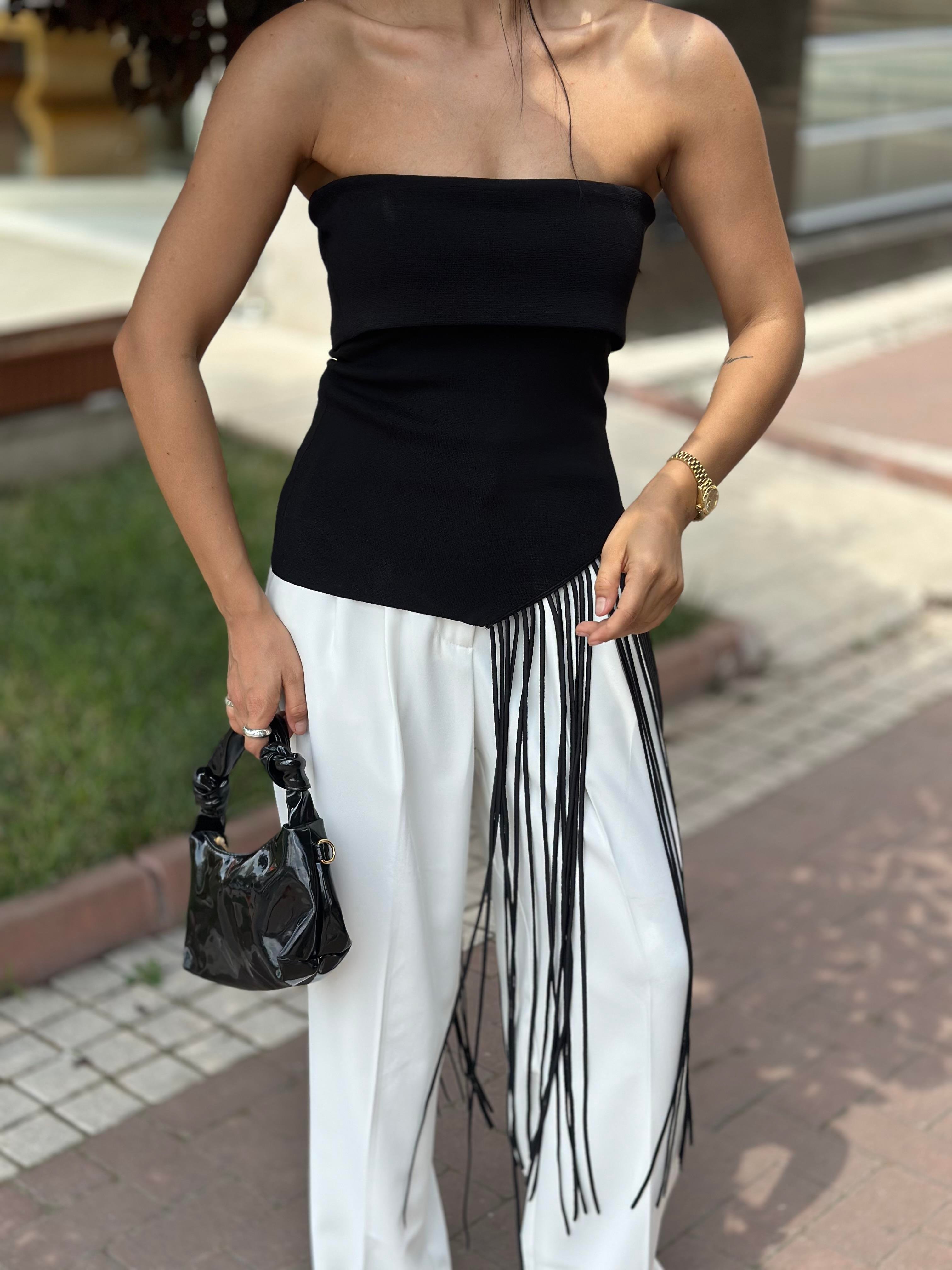 10586 STRAPLEZ VEREV PUSKULLU TRIKO TOP