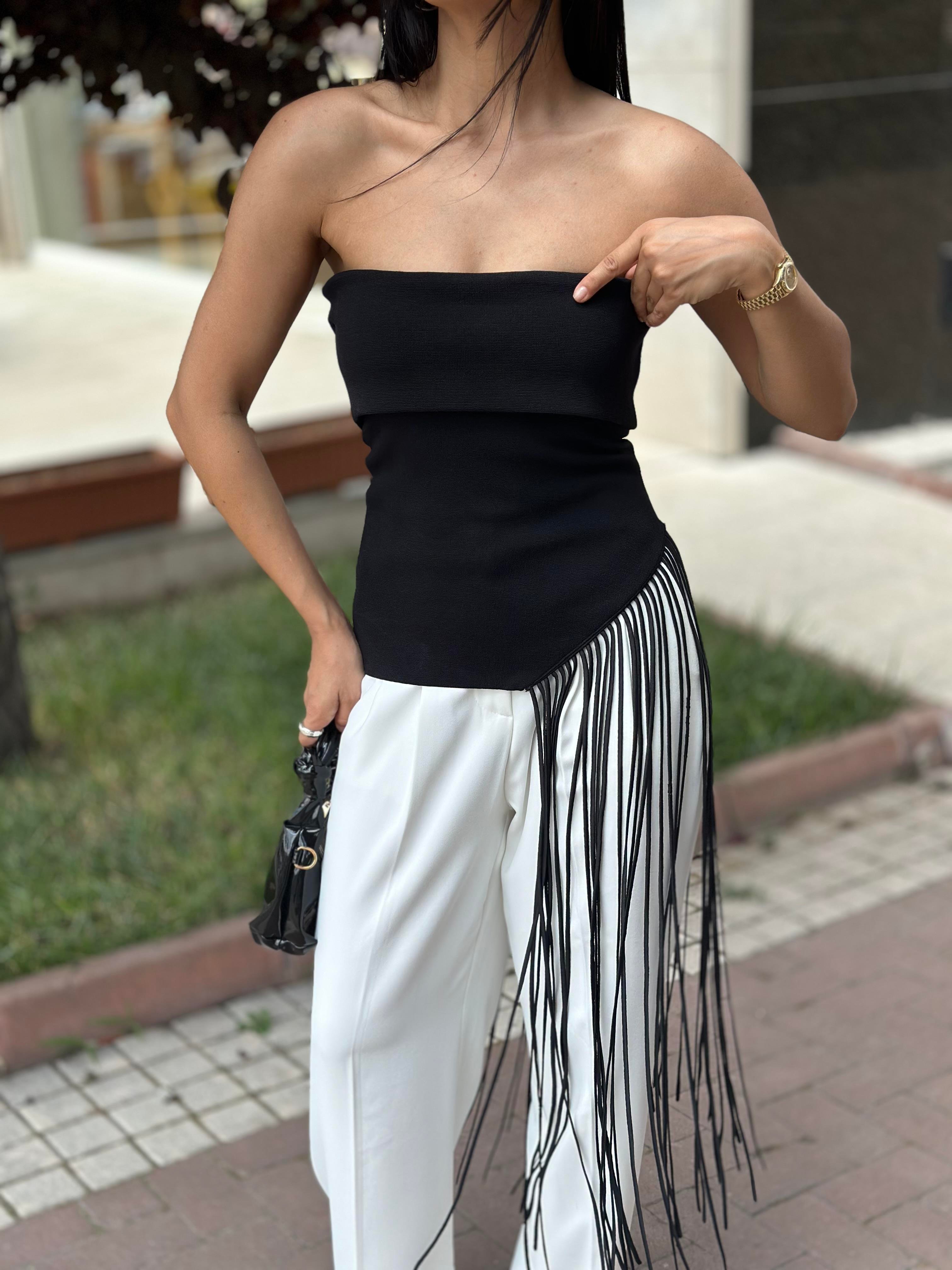10586 STRAPLEZ VEREV PUSKULLU TRIKO TOP