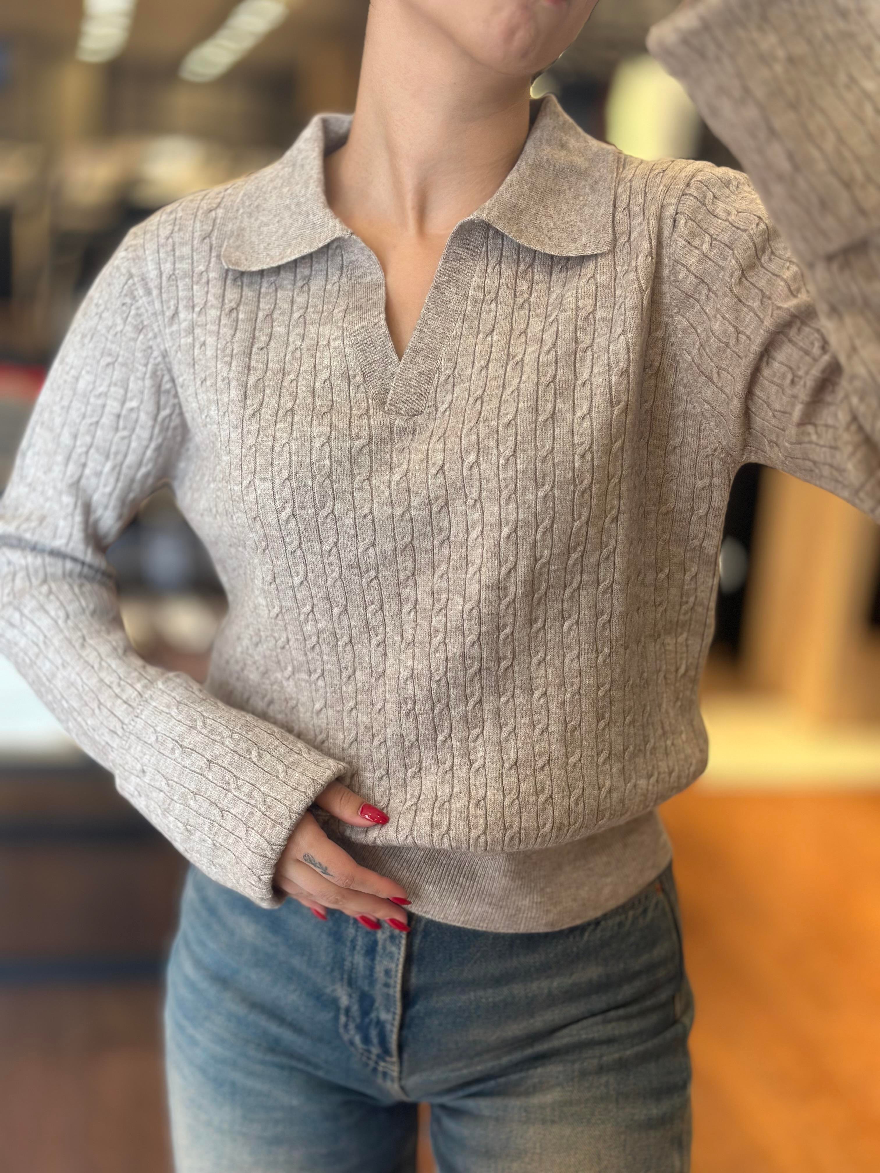 10638 POLO YAKA SAC ORGU TRIKO KAZAK