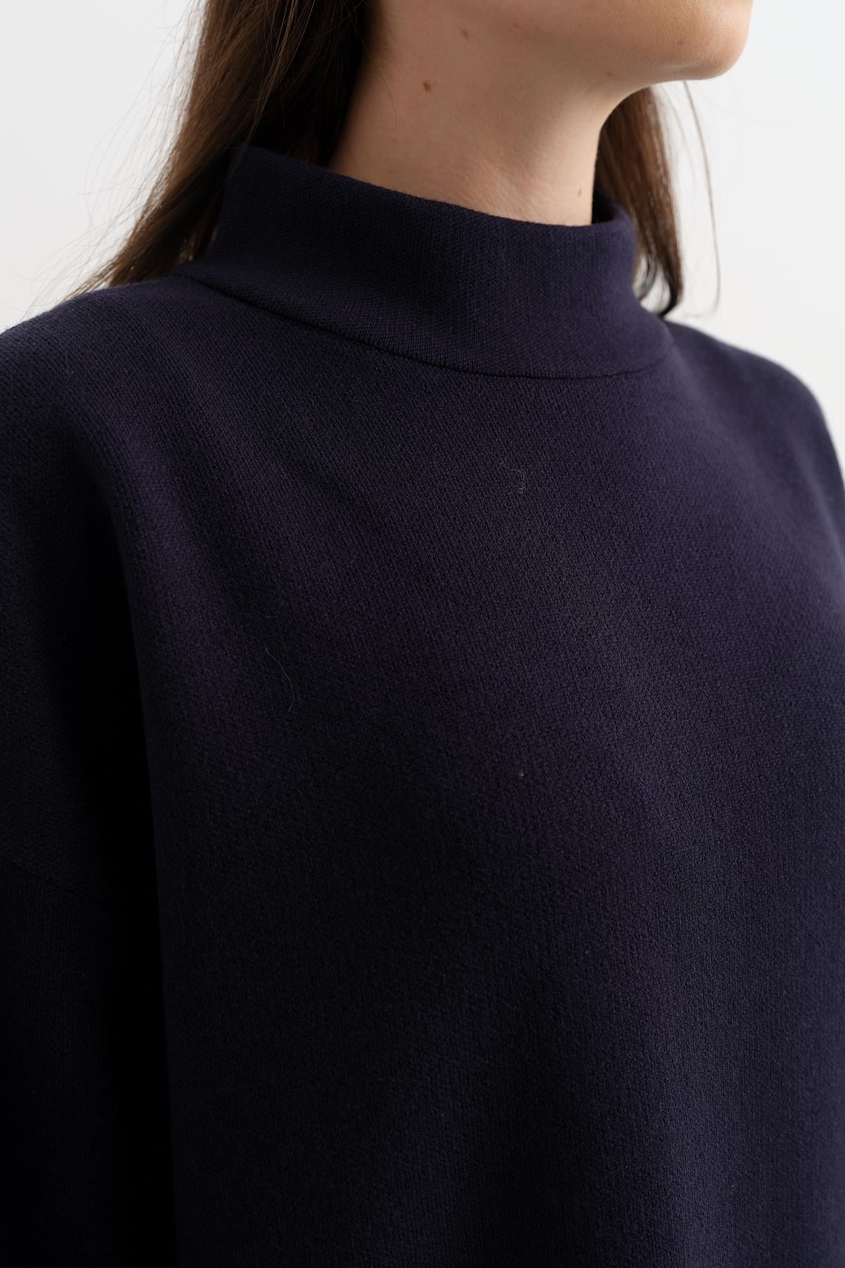 10665 DIK YAKA OVERSIZE TRIKO KAZAK