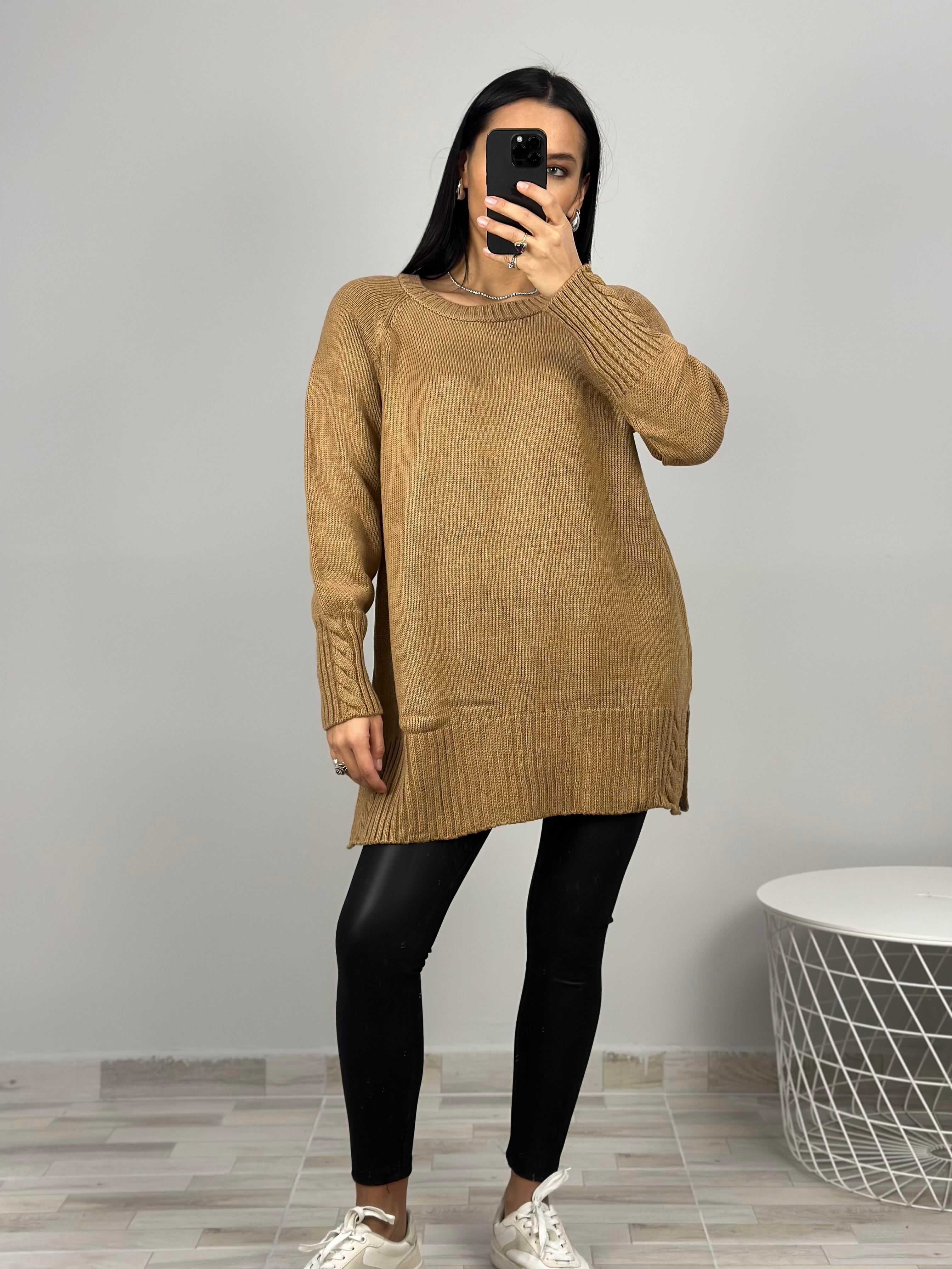 15969 BISIKLET YAKA TUNIK