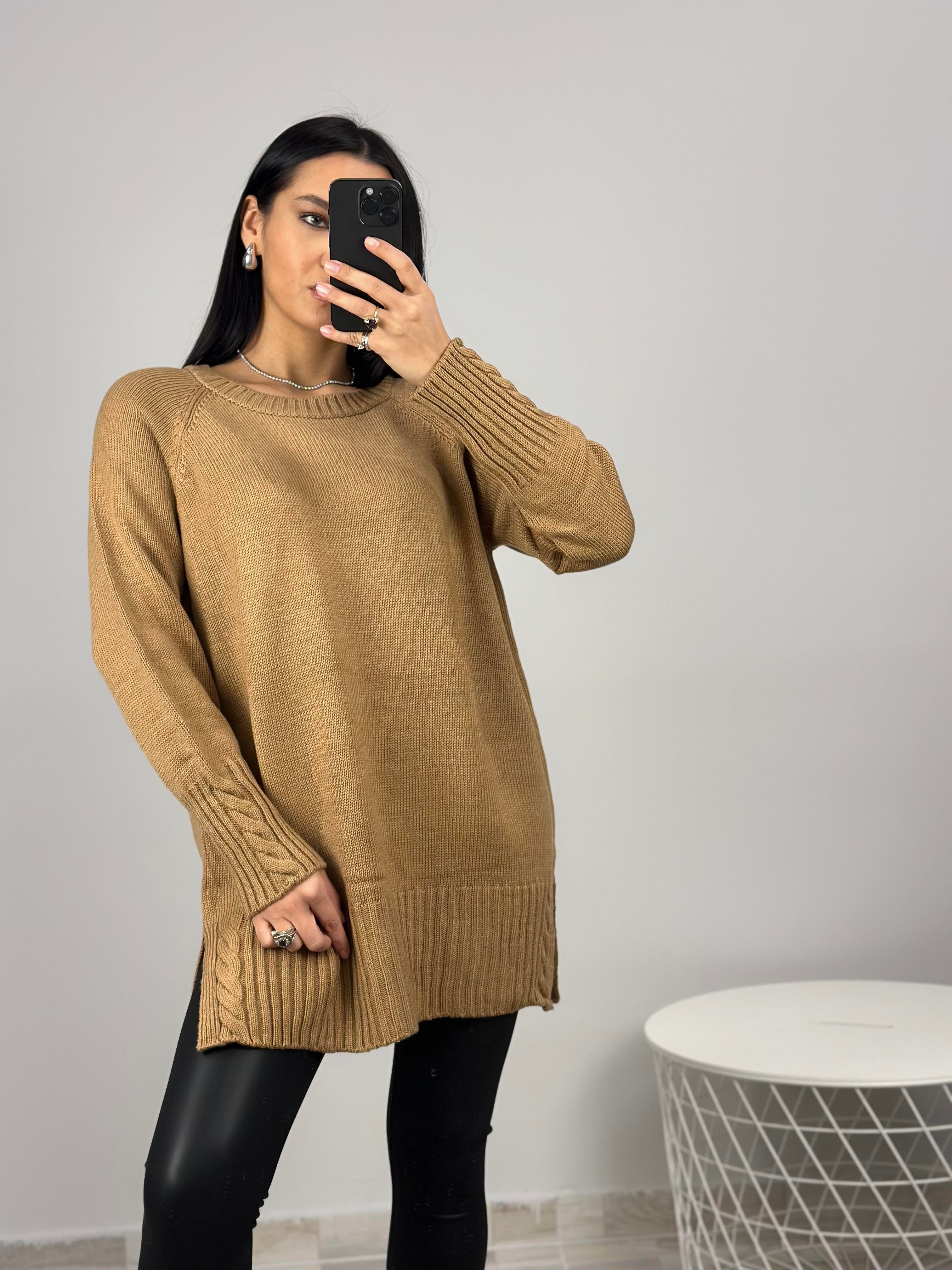 15969 BISIKLET YAKA TUNIK