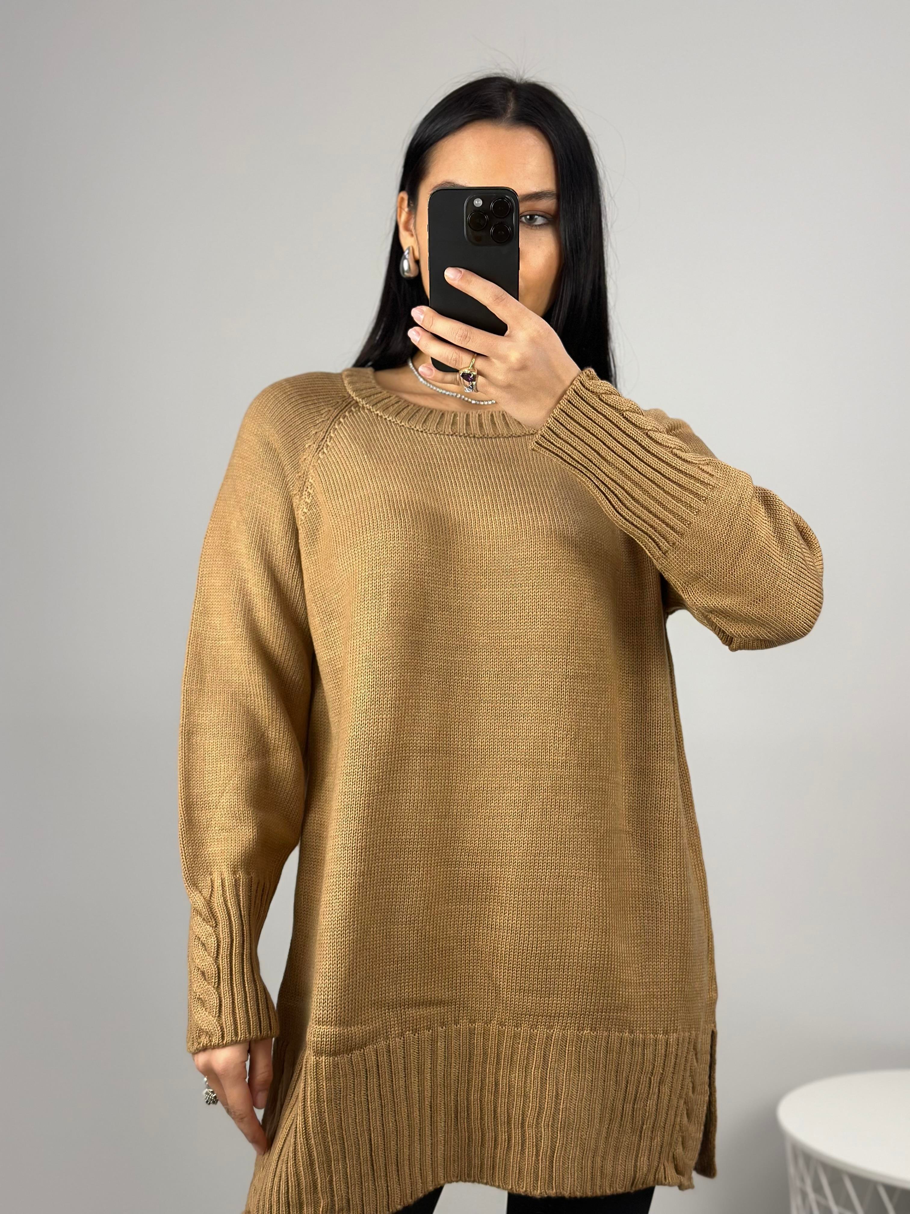 15969 BISIKLET YAKA TUNIK