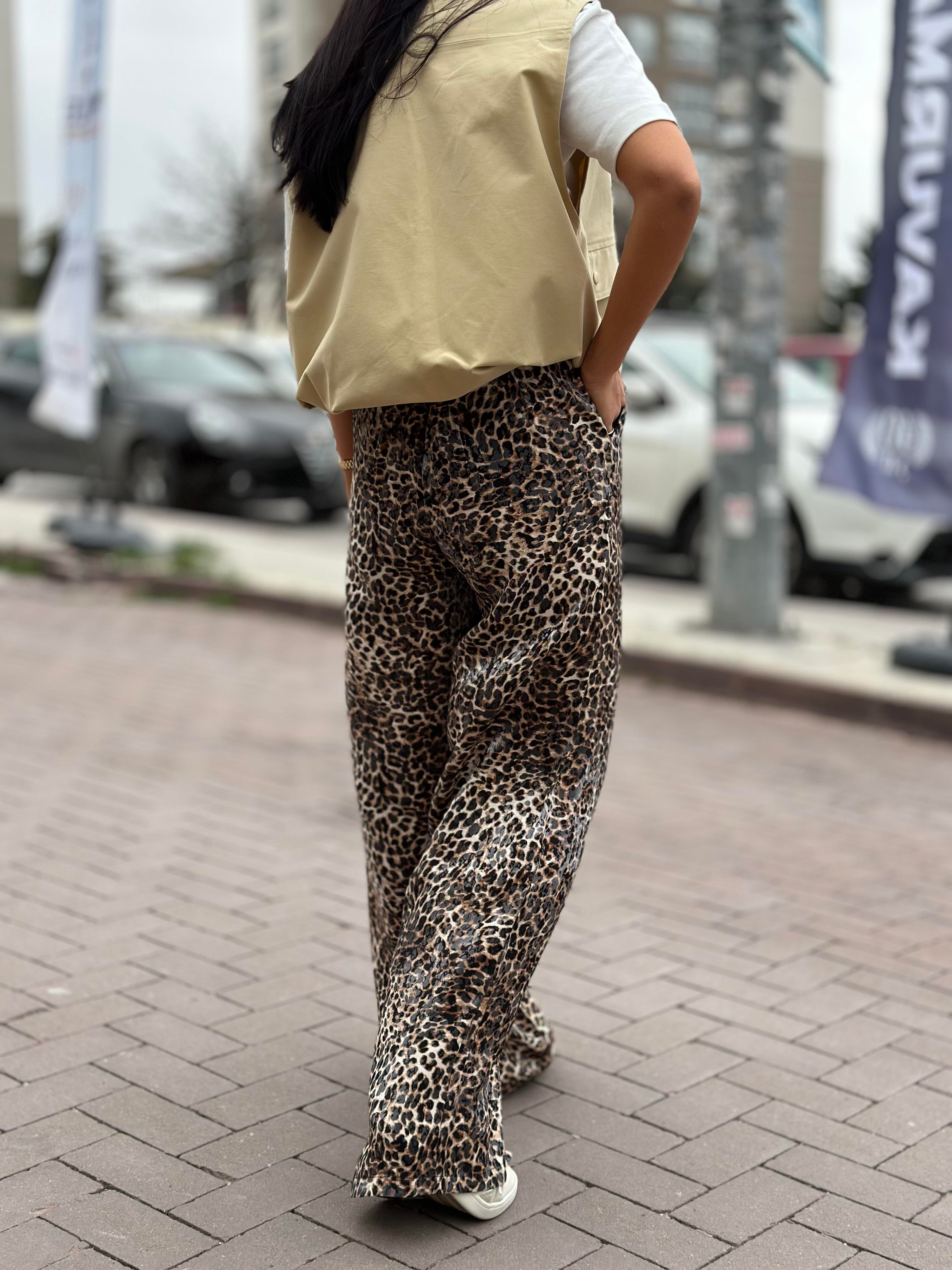 16108 LEOPAR DESENLI PANTOLON
