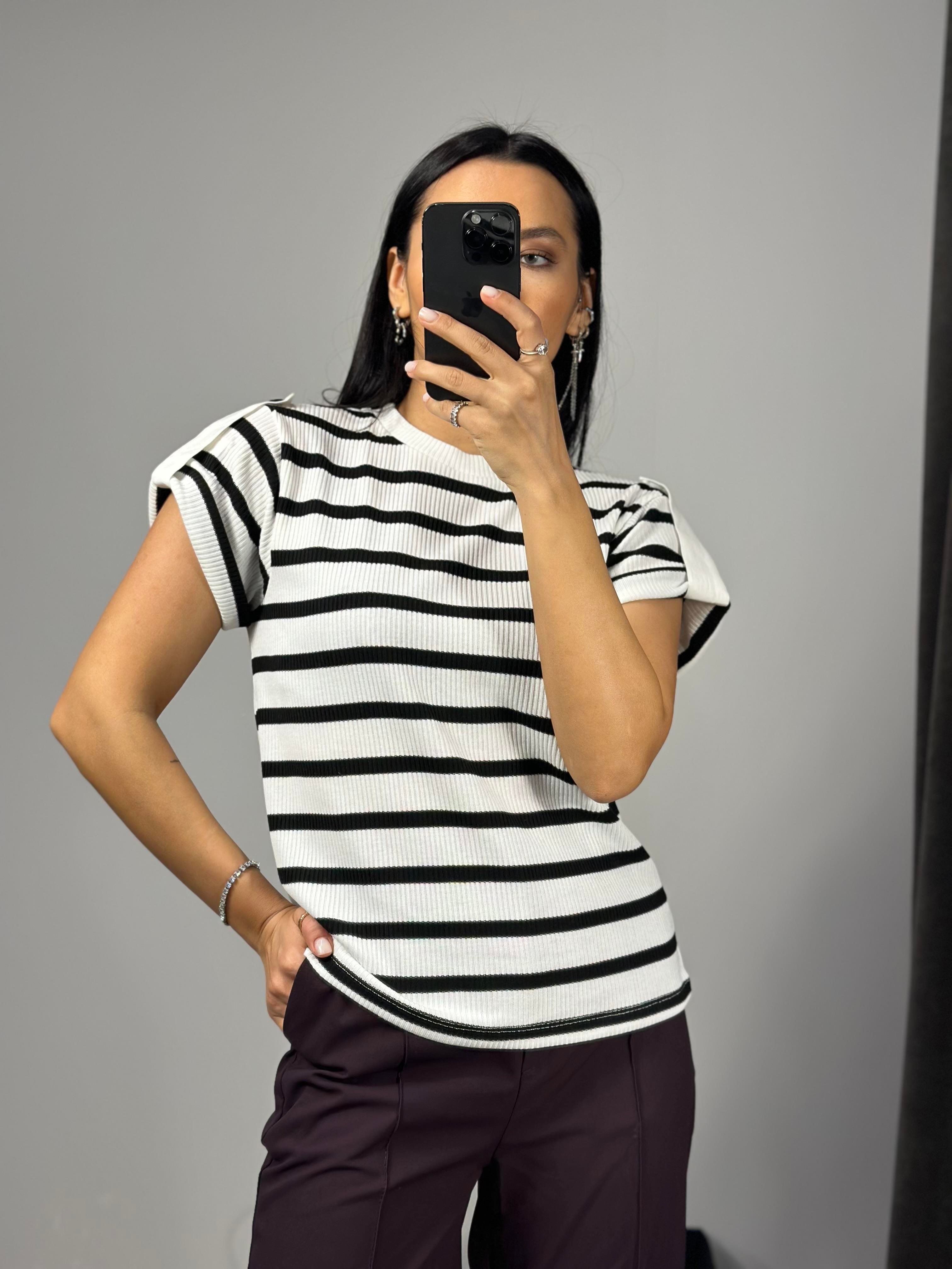 16134 CIZGILI GARNILI TSHIRT