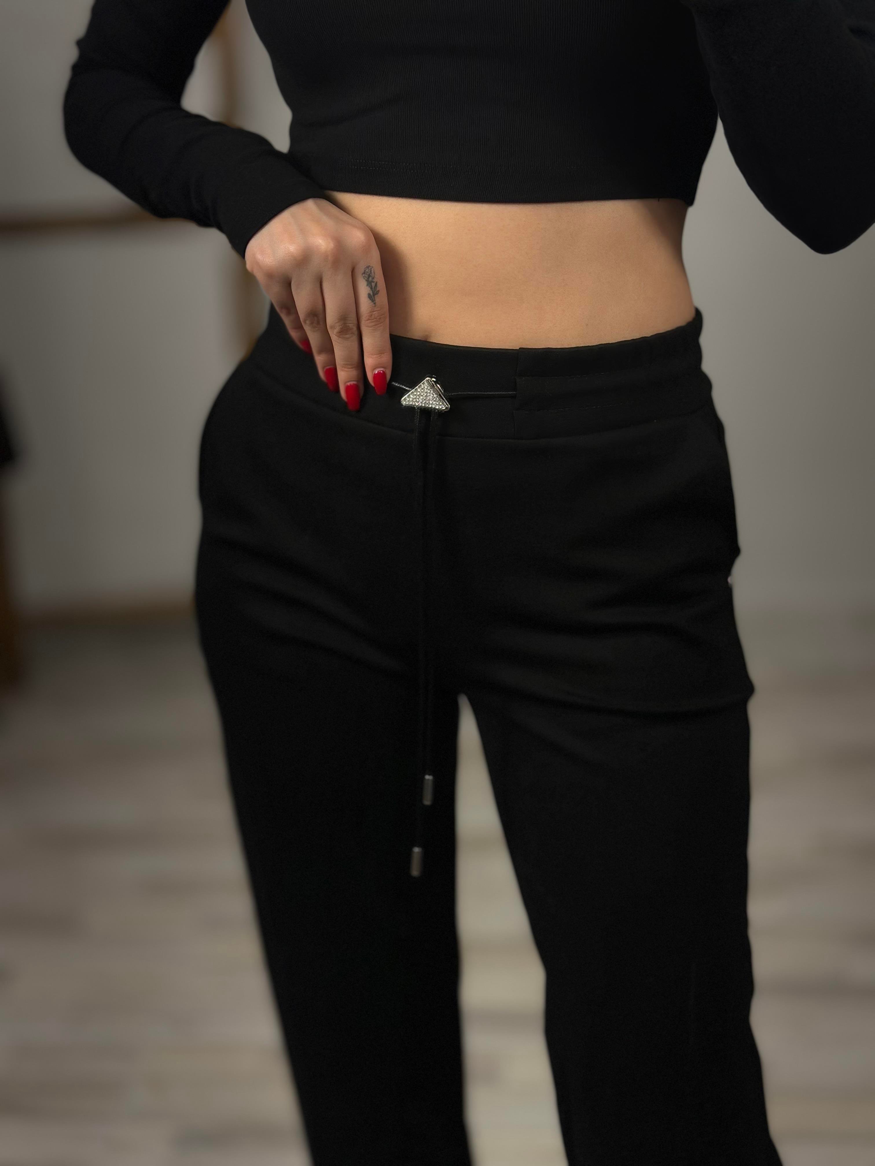 16336 KEMERLI LASTIKLI PANTOLON