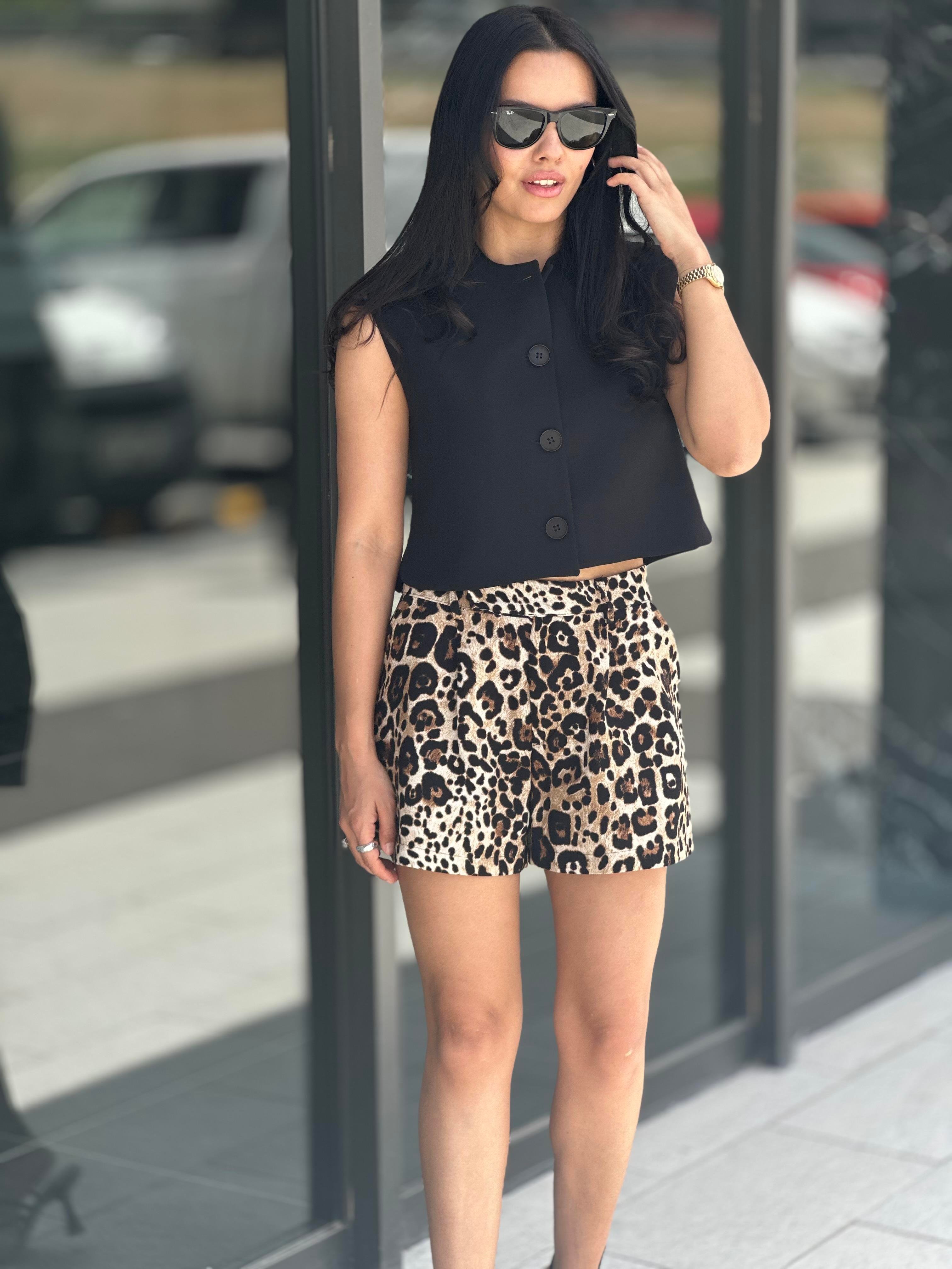 16431 LEOPAR DESEN CEPLI SORT