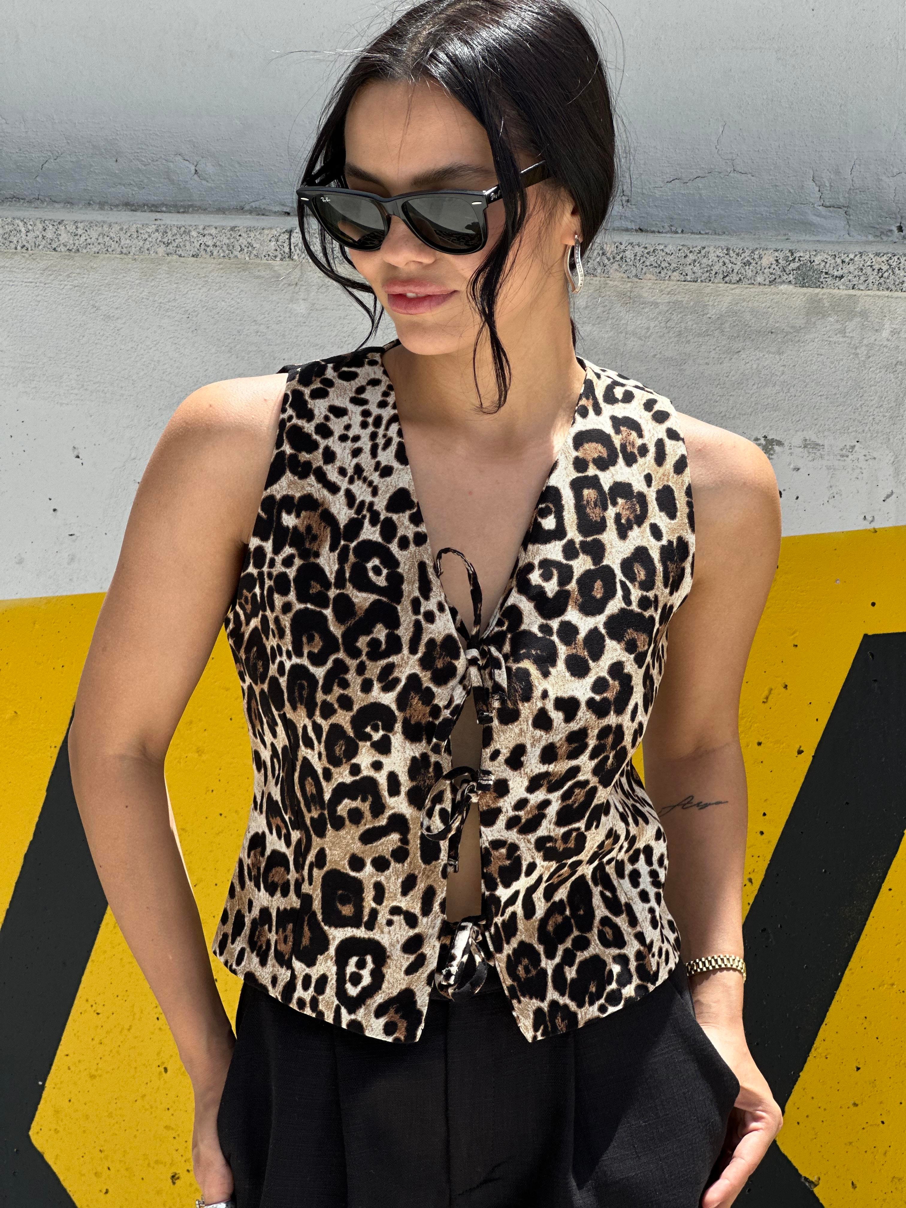 16432 LEOPAR DESEN BAGCIKLI YELEK
