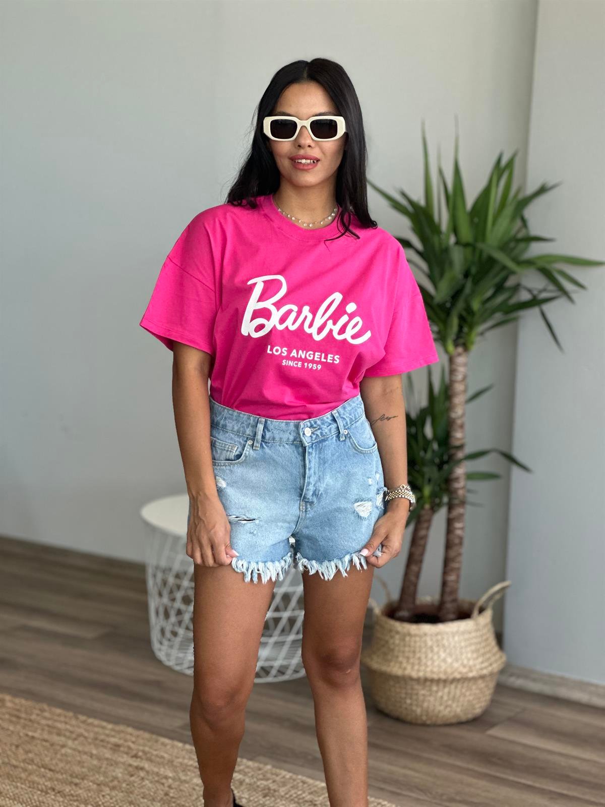 231045 BARBIE YAZILI TSHIRT
