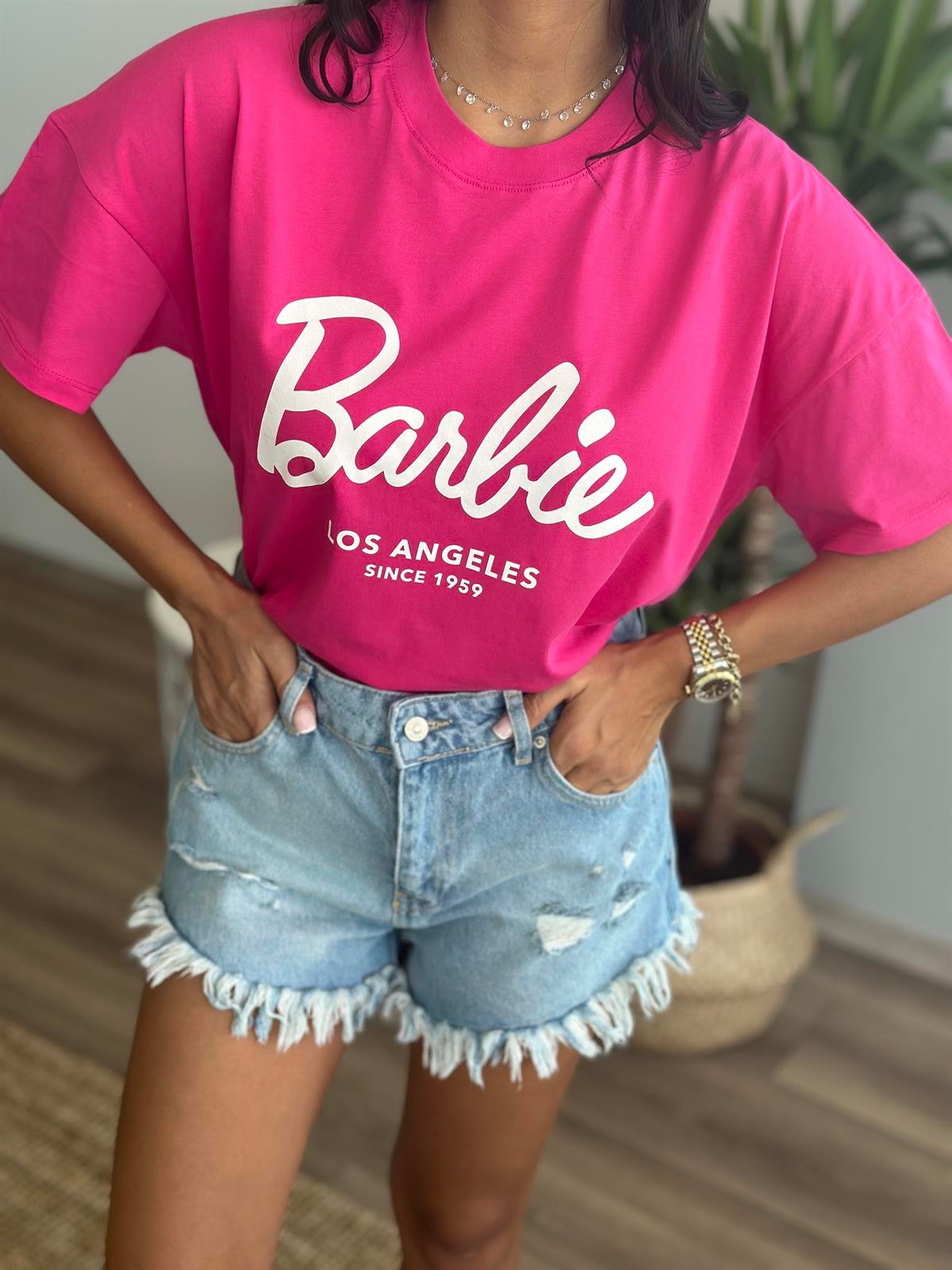 231045 BARBIE YAZILI TSHIRT