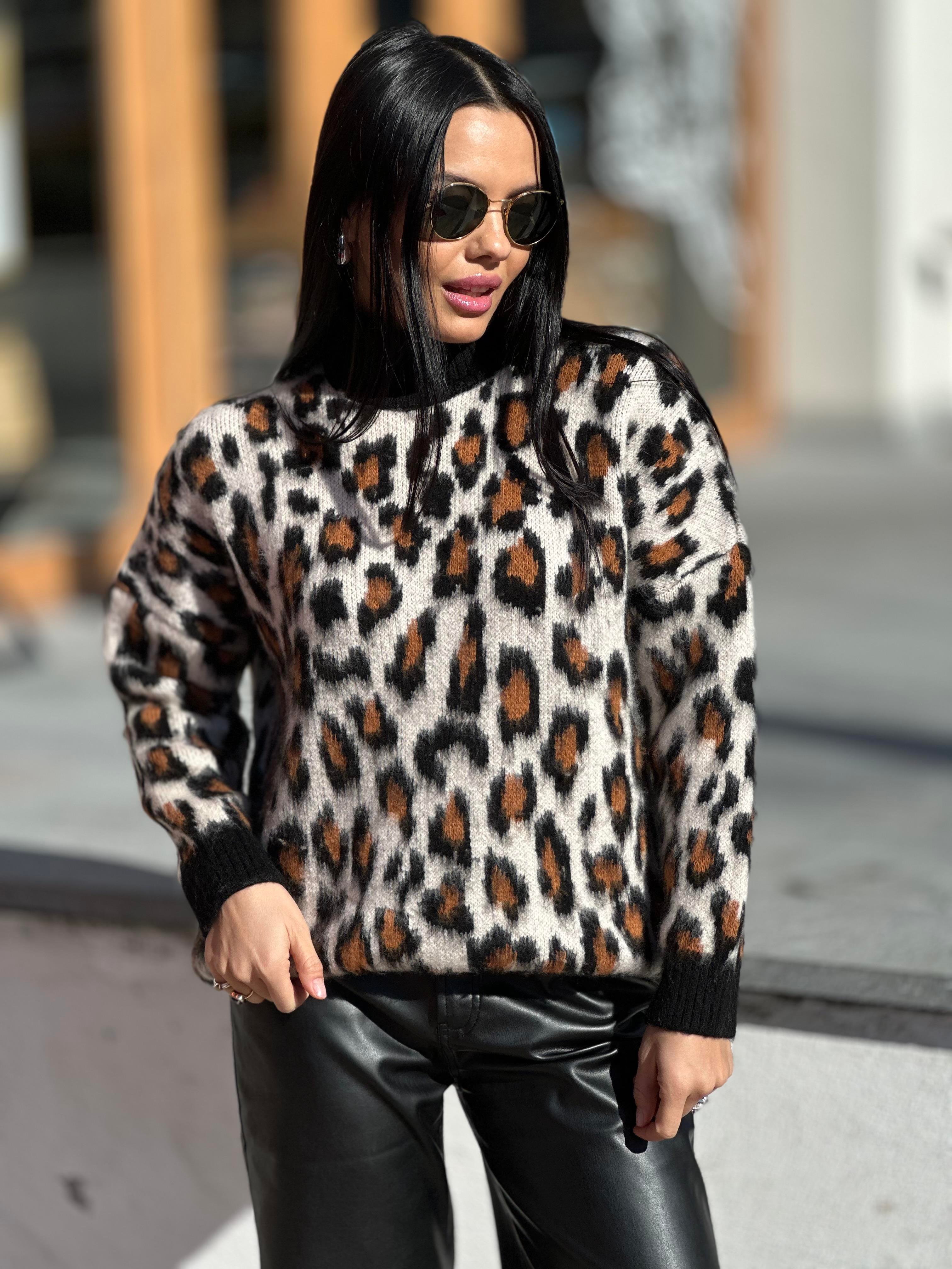 231235 LEOPAR DESEN BALIKCI YAKA KAZAK