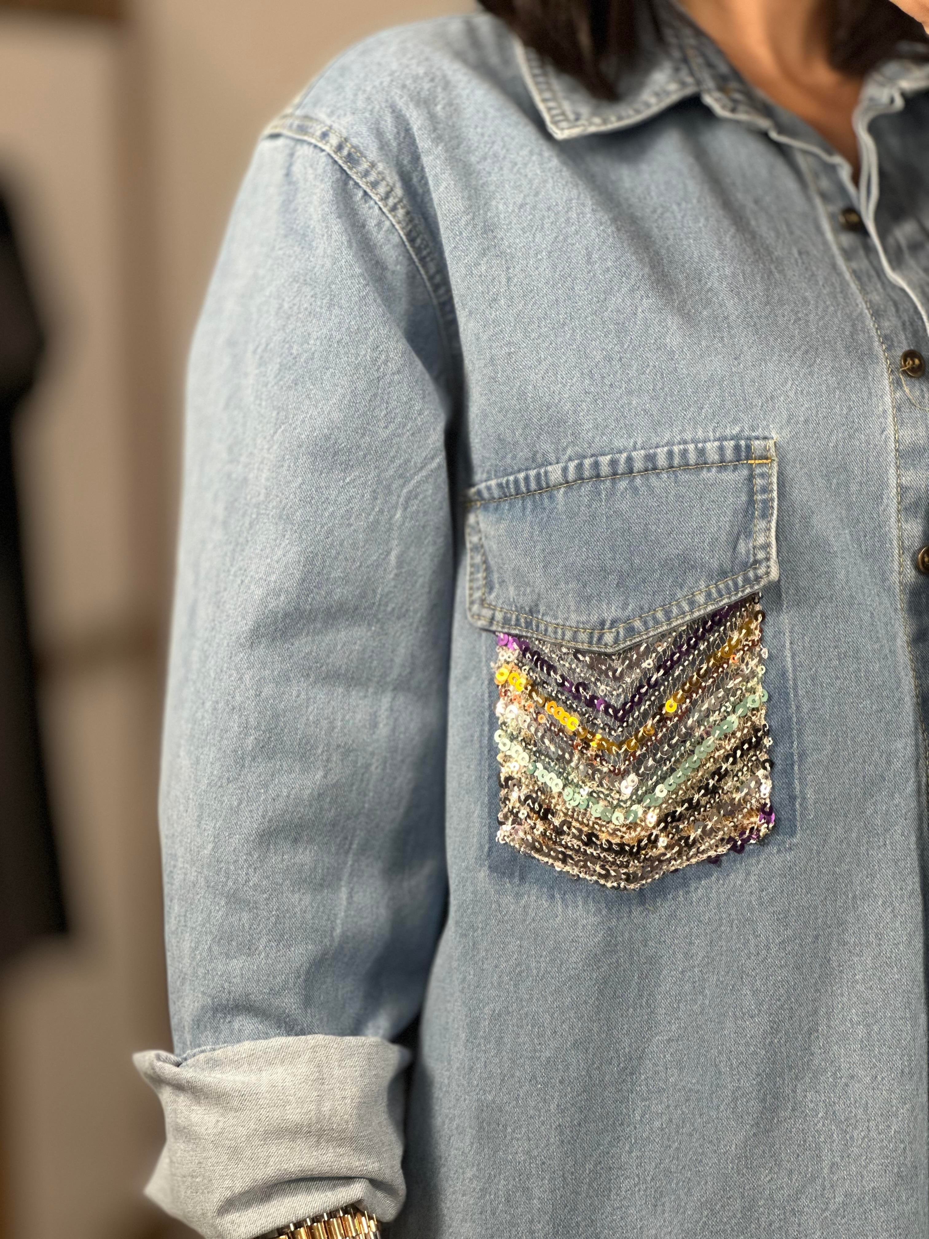 2416033 CEPLERI PULLU KOT GOMLEK