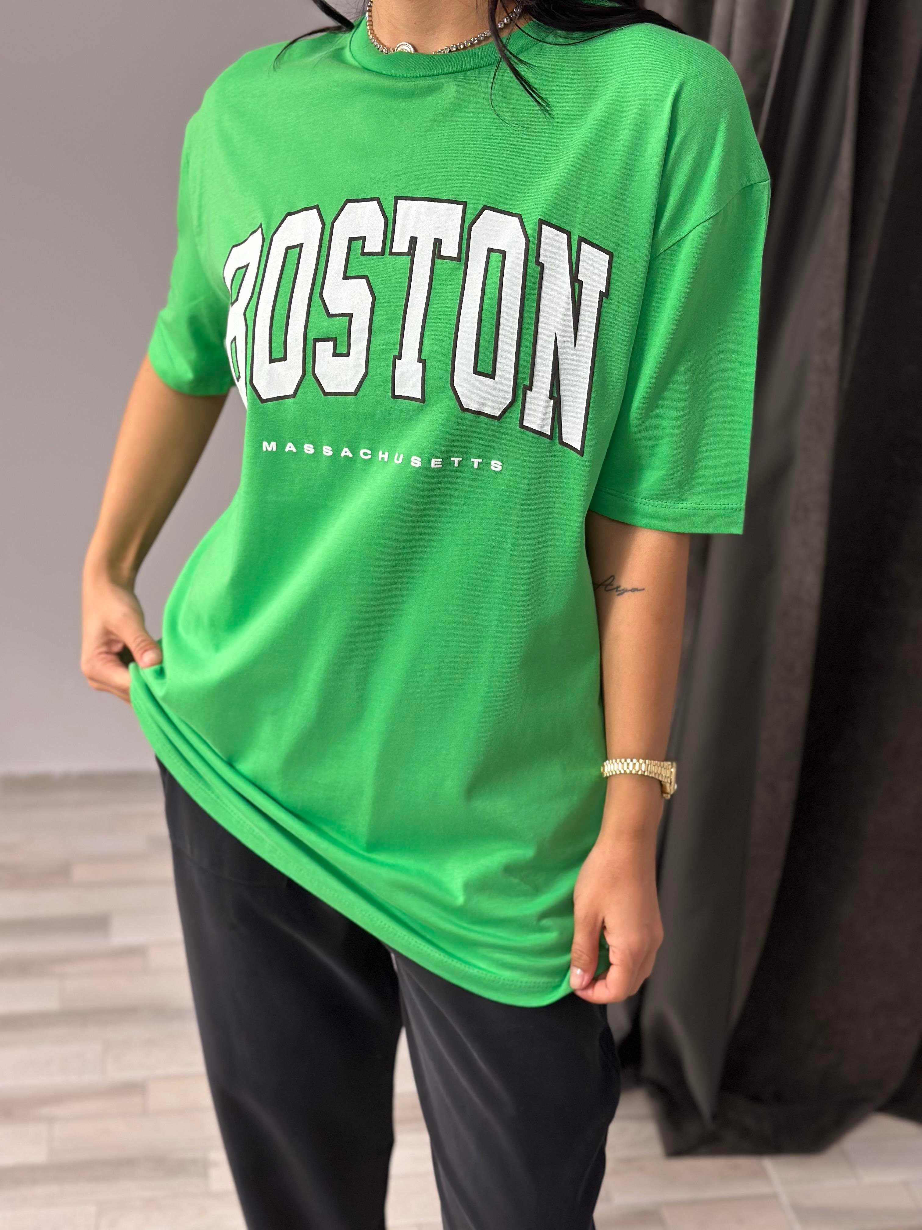 2519 BOSTON YAZILI TSHIRT