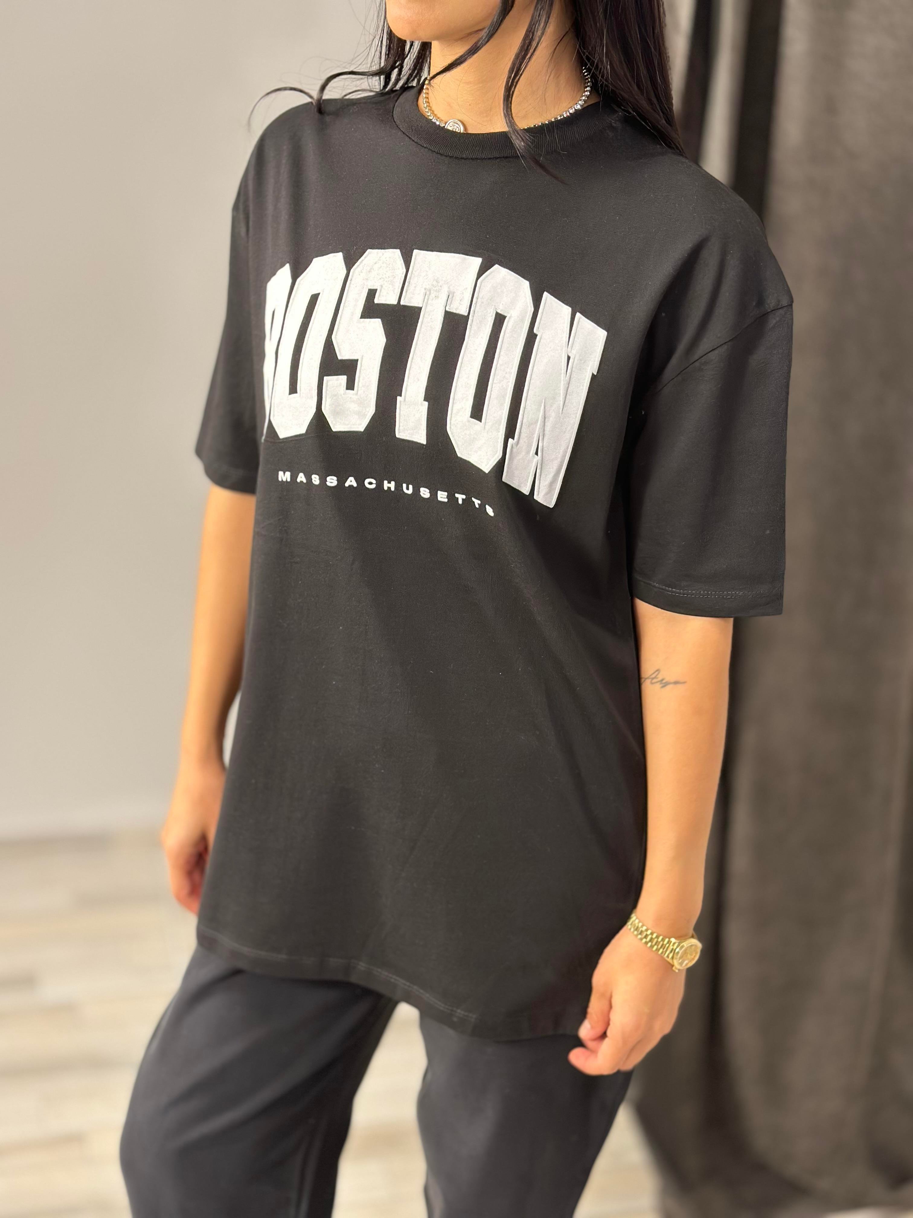 2519 BOSTON YAZILI TSHIRT