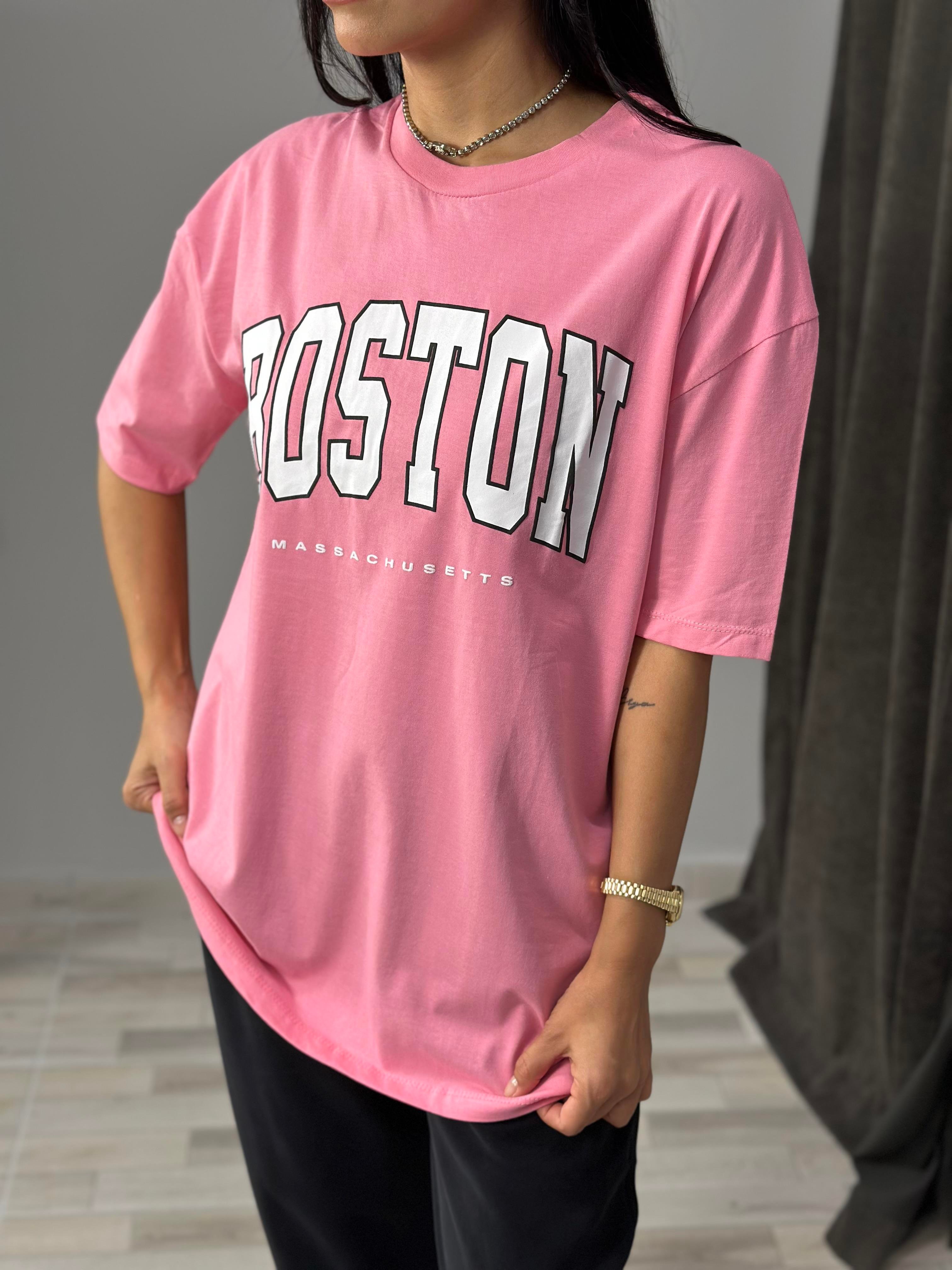 2519 BOSTON YAZILI TSHIRT