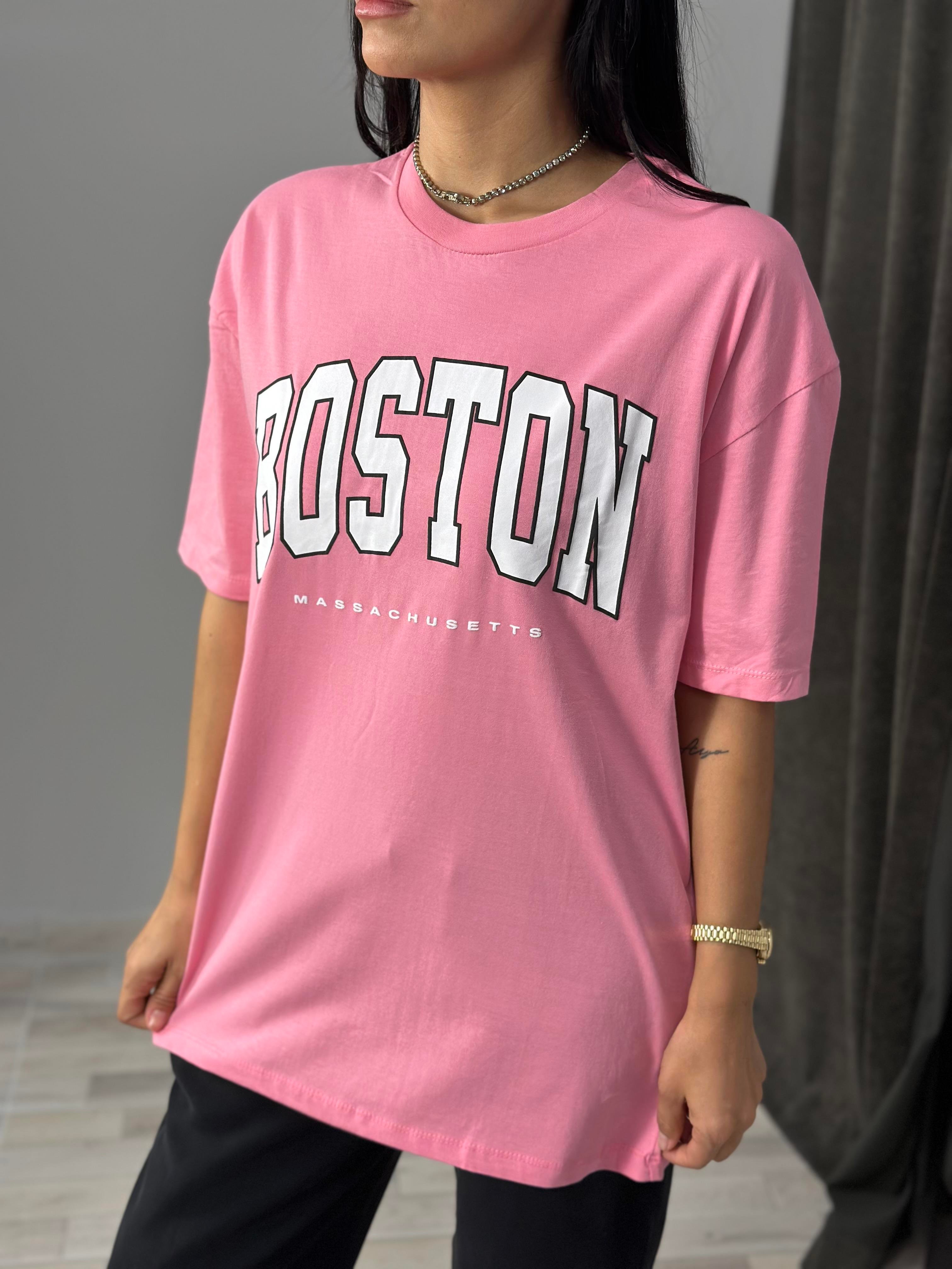 2519 BOSTON YAZILI TSHIRT