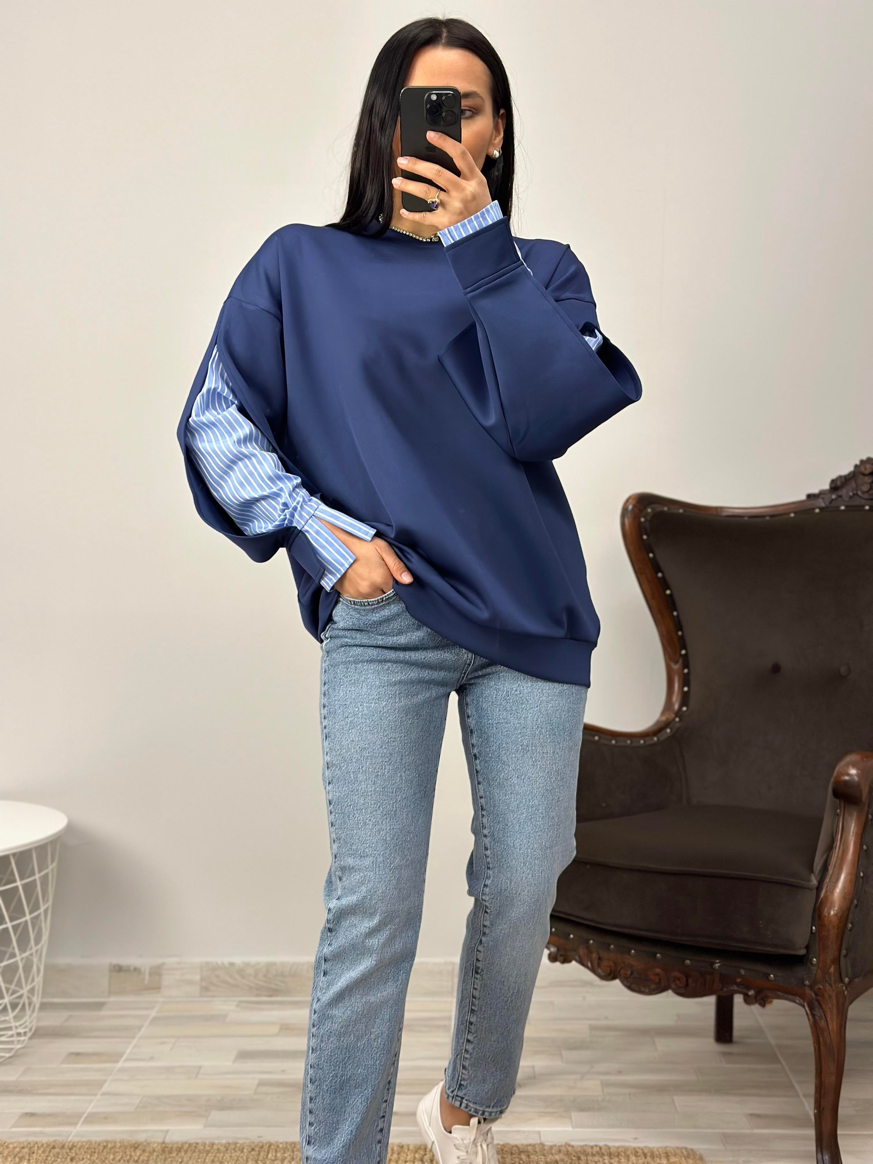 2842 KOLU DETAYLI SWEAT