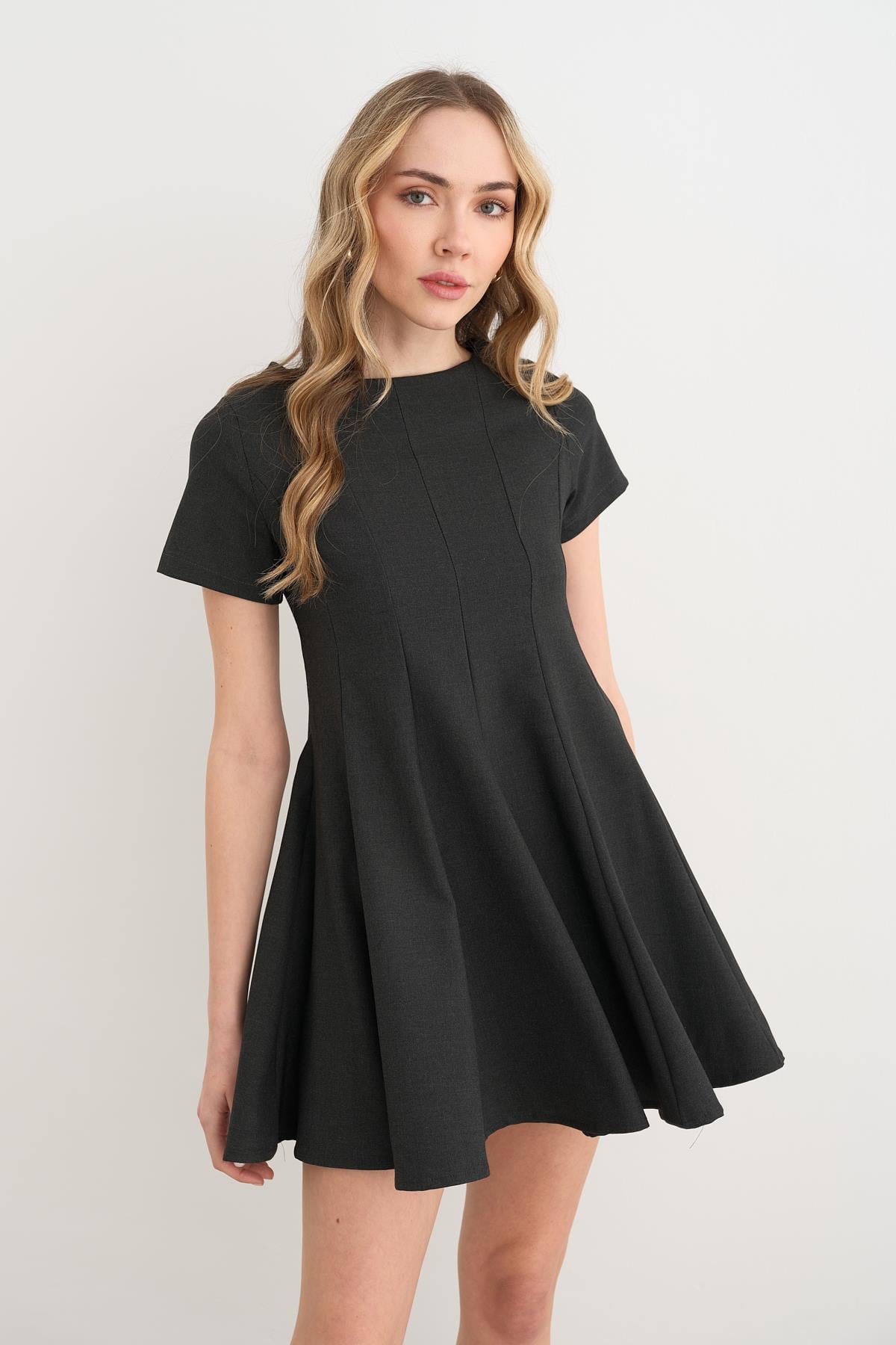 3045 PILELI MIDI ELBISE