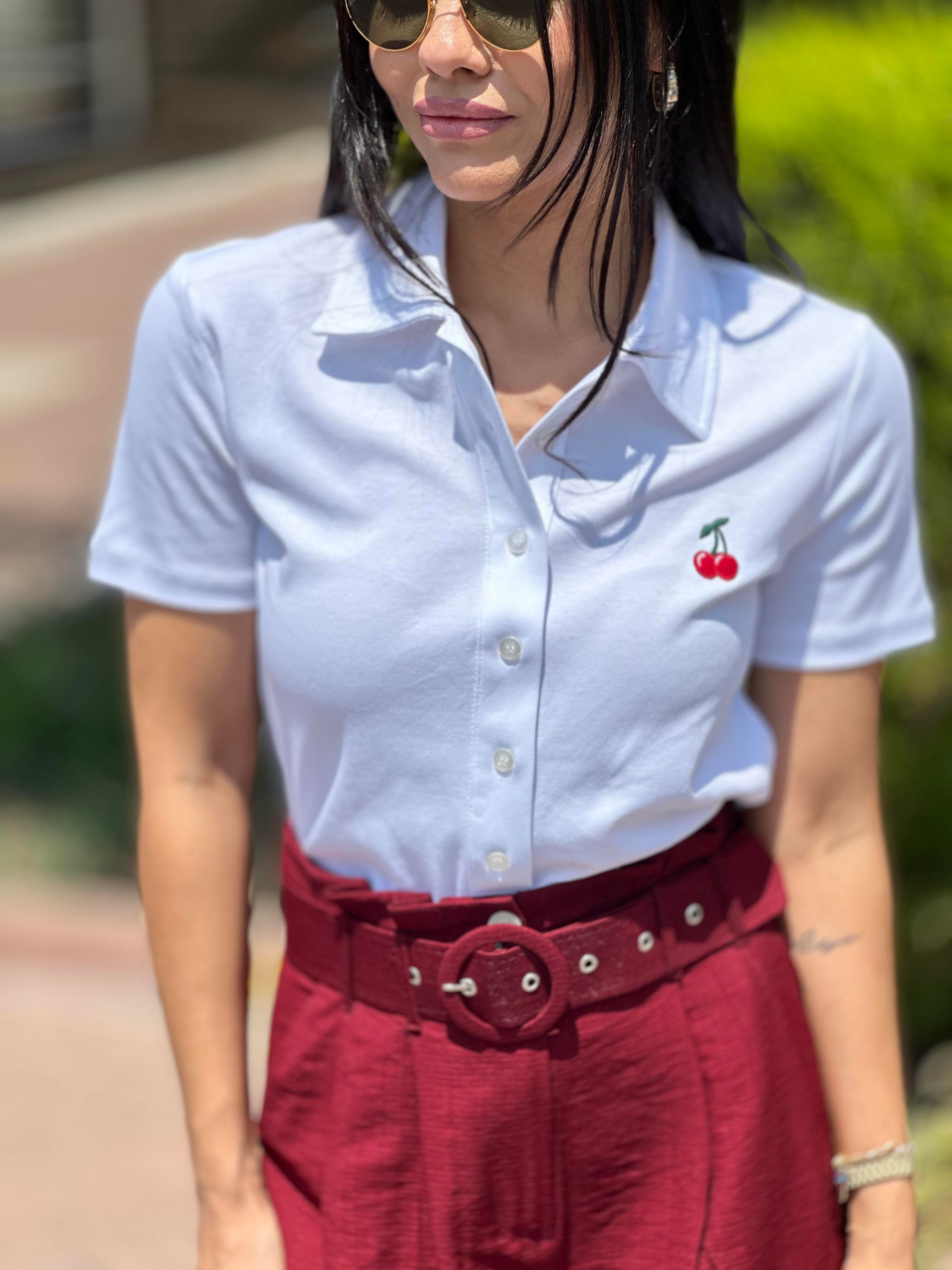 31006 POLO YAKA NAKIS DETAYLI T-SHIRT