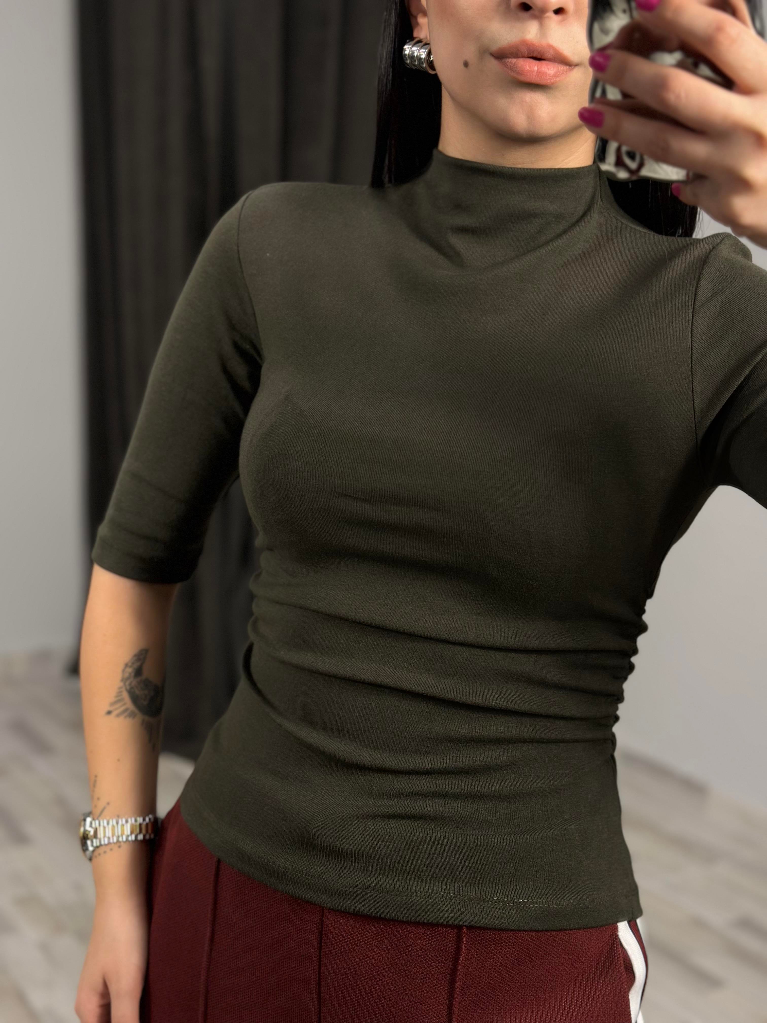 31470 DIK YAKA BUZGULU TSHIRT