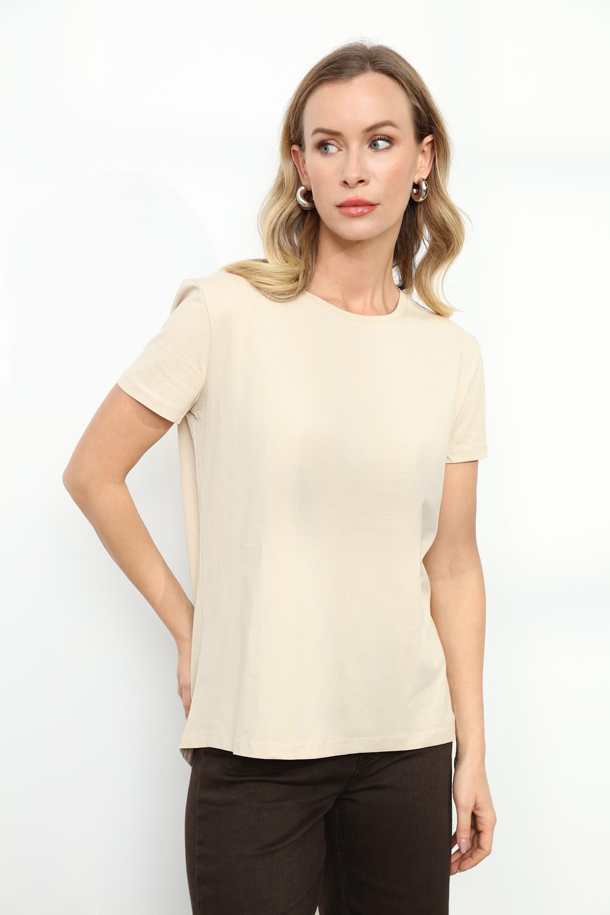 3471 BISIKLET YAKA BASIC TSHIRT