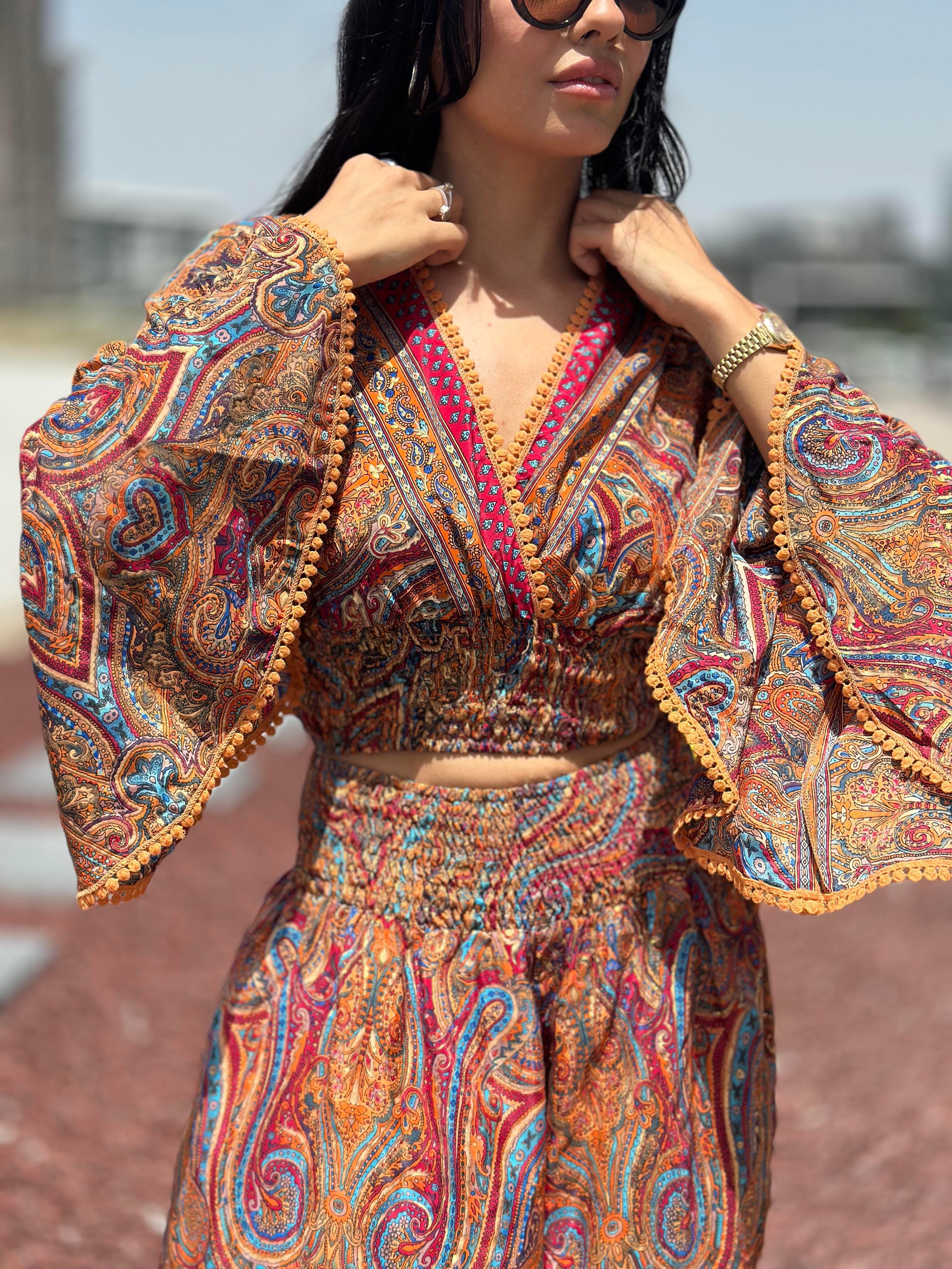37434 DESENLI BLUZ PANTOLON TAKIM