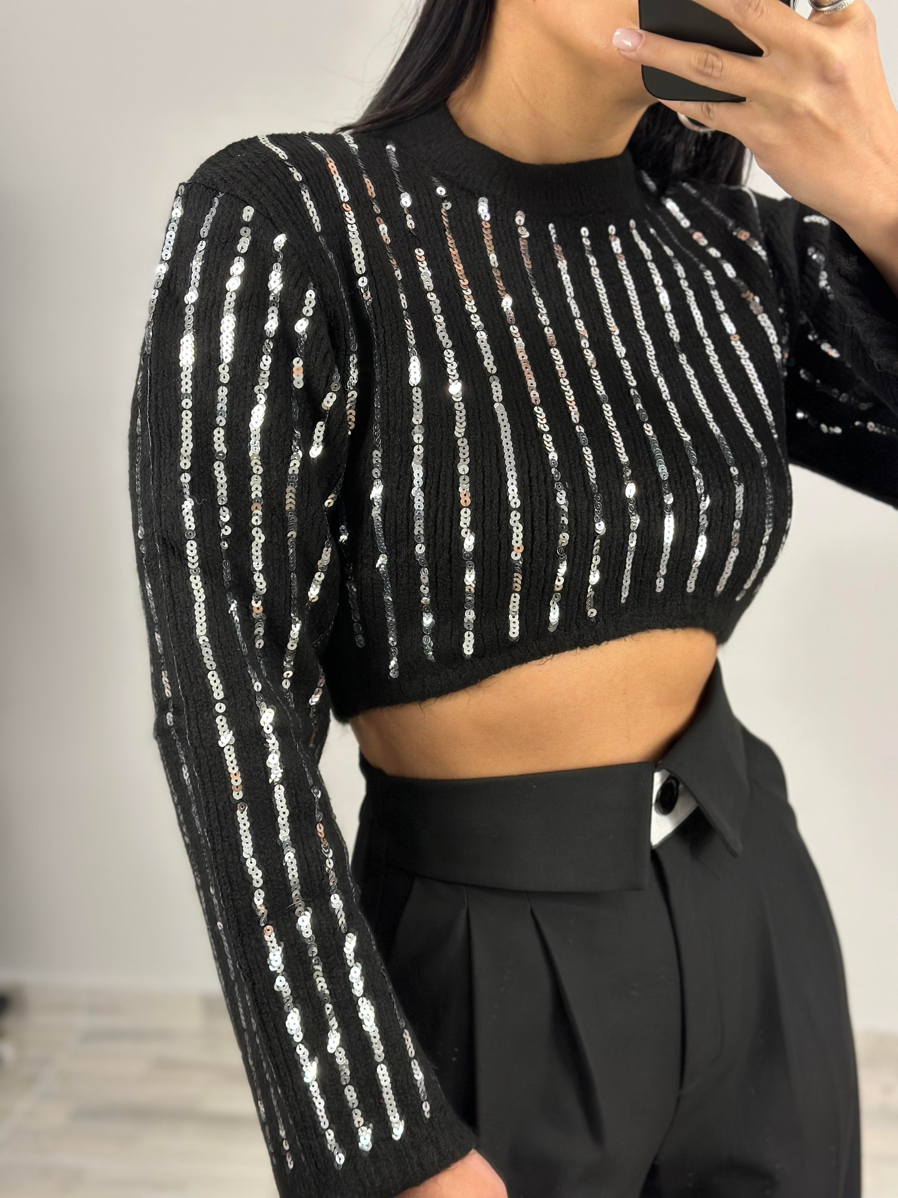 4125 PULLU CROP TRIKO KAZAK