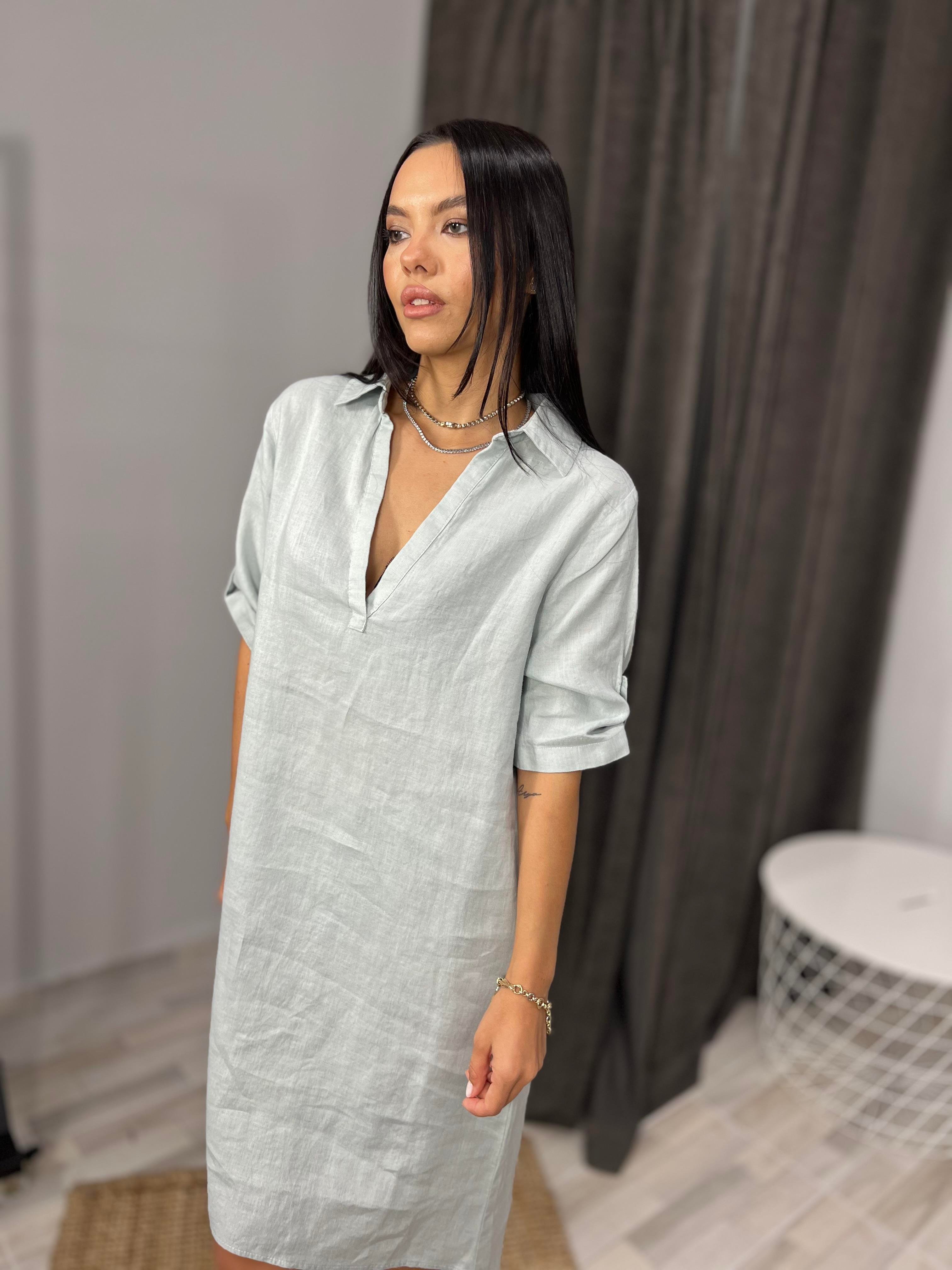 4316 GOMLEK YAKA ELBISE