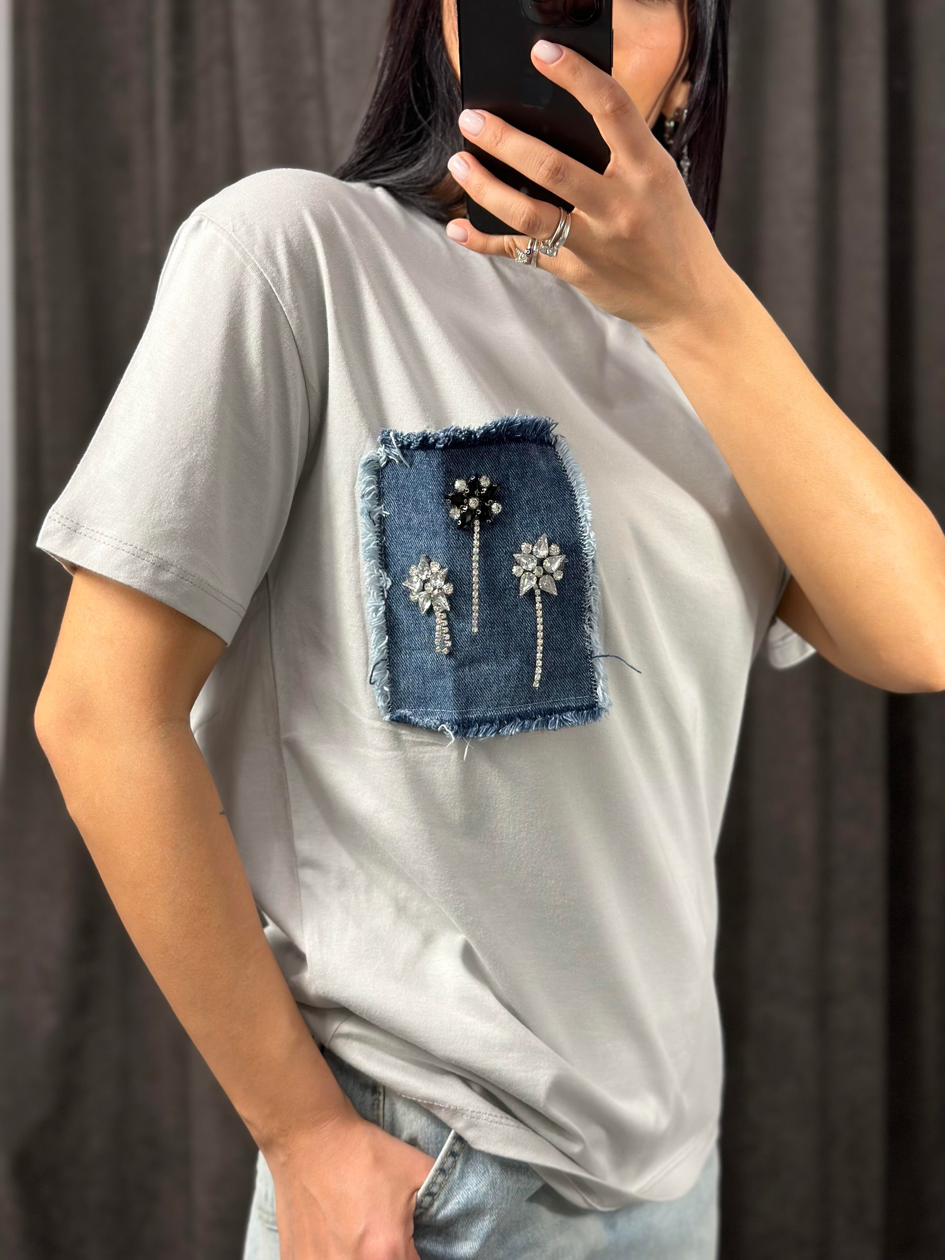 4652 KOT CEP DETAYLI TSHIRT