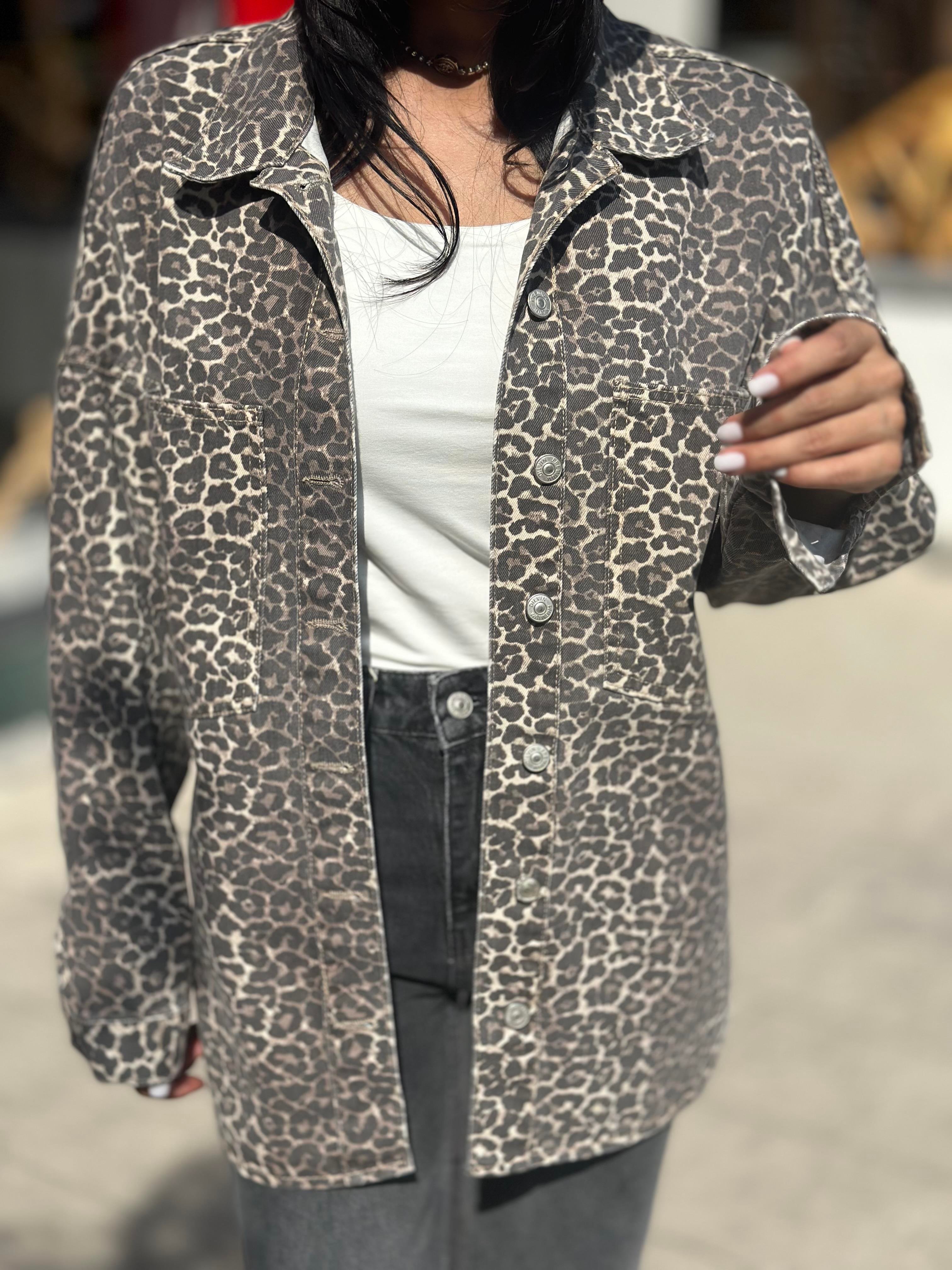 50737 LEOPAR DESEN OVERSIZE GOMLEK