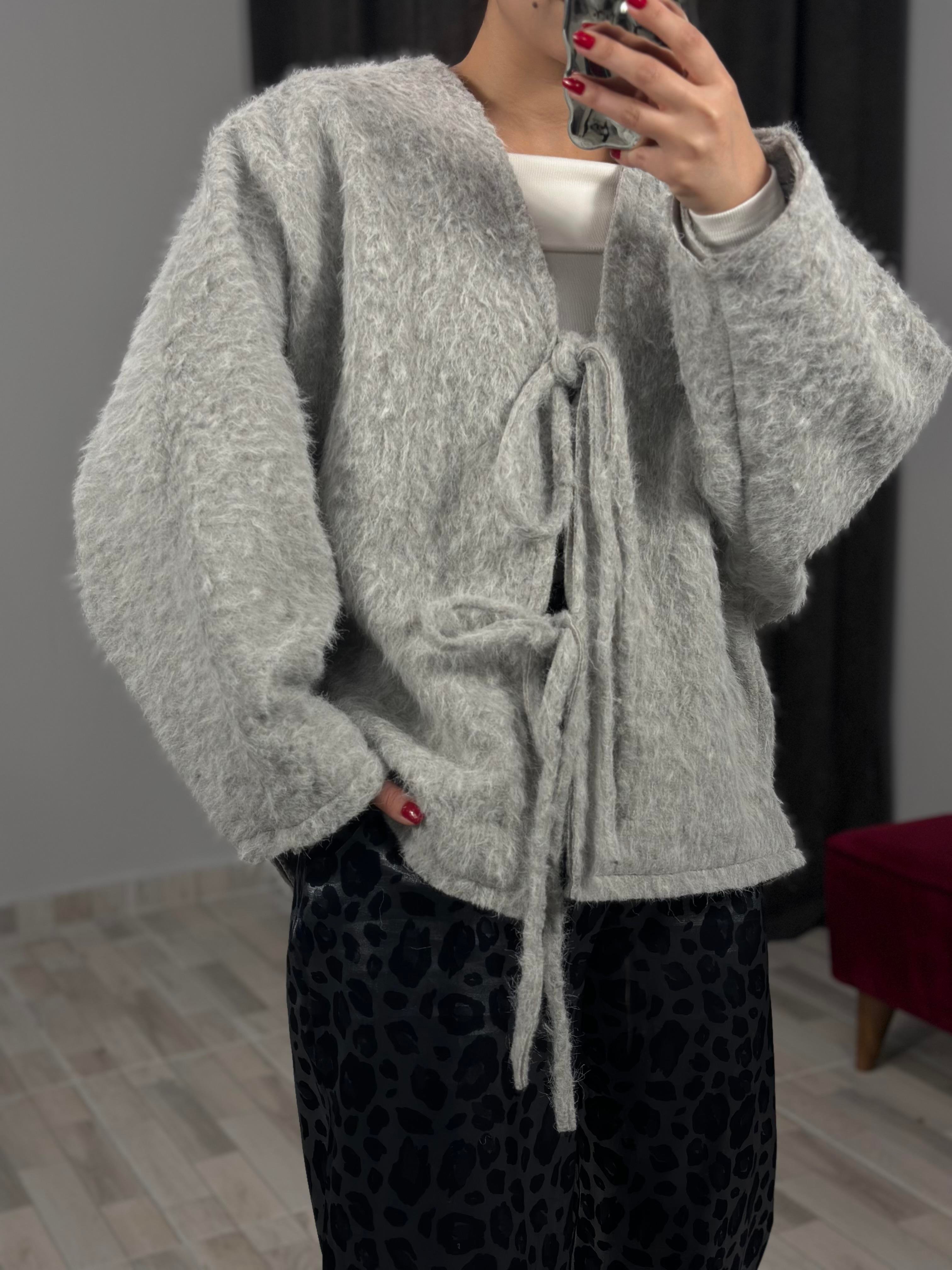 6063 BAGLAMA DETAYLI TRIKO CEKET