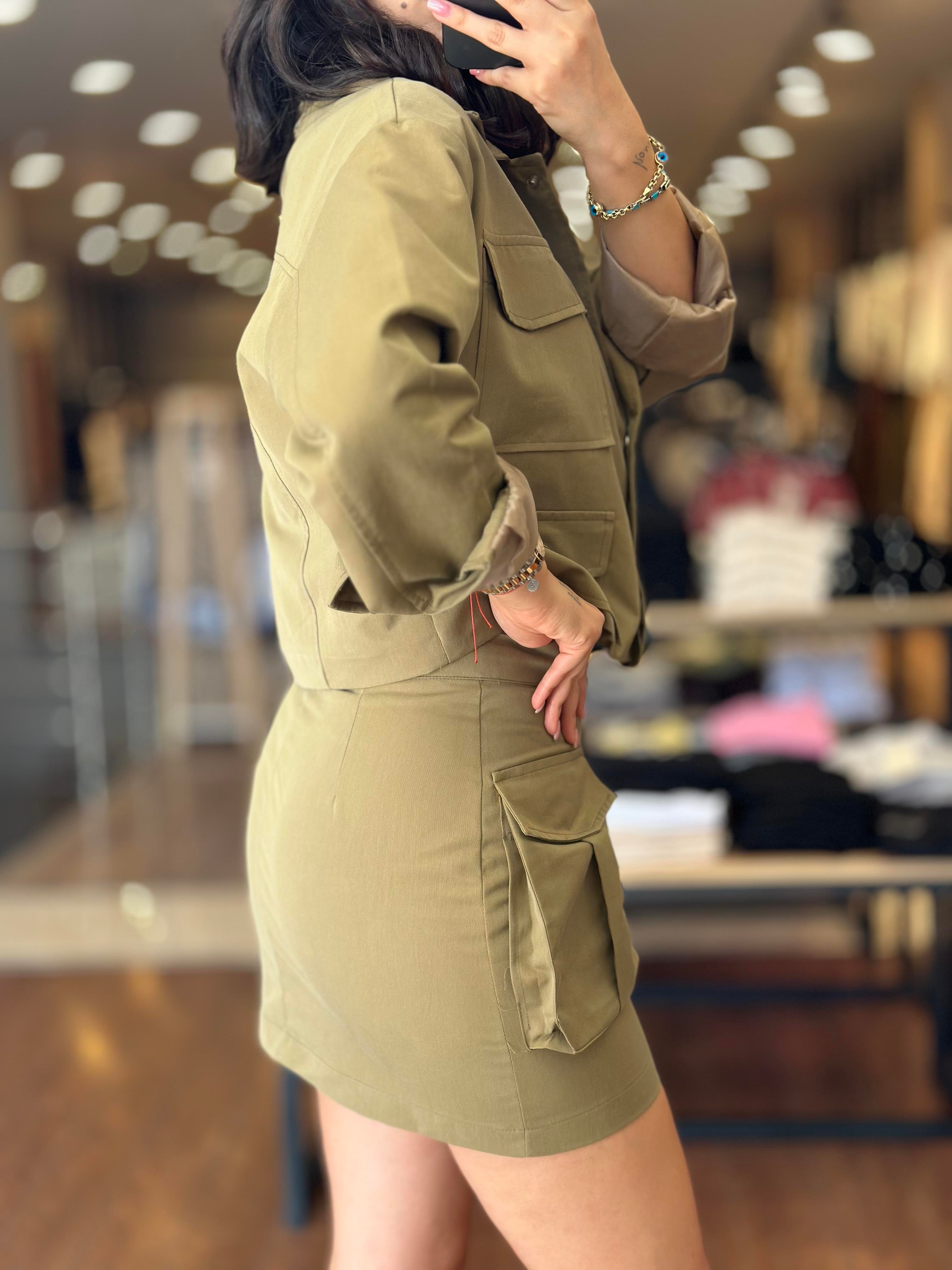 7168 GABARDIN SAFARI CEPLI ETEK CEKET TAKIM