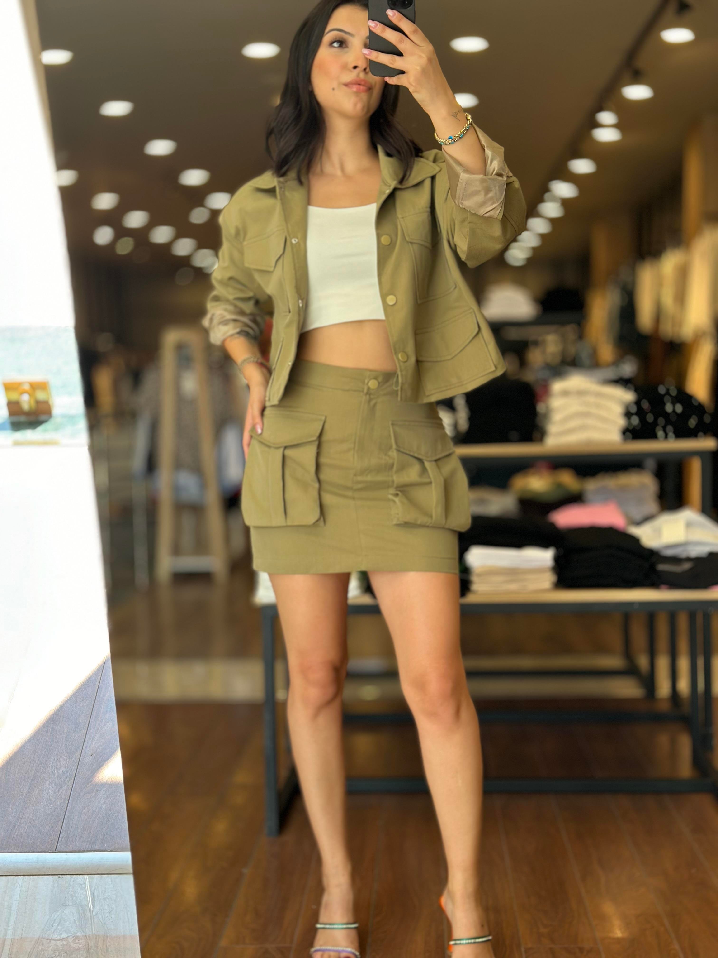 7168 GABARDIN SAFARI CEPLI ETEK CEKET TAKIM