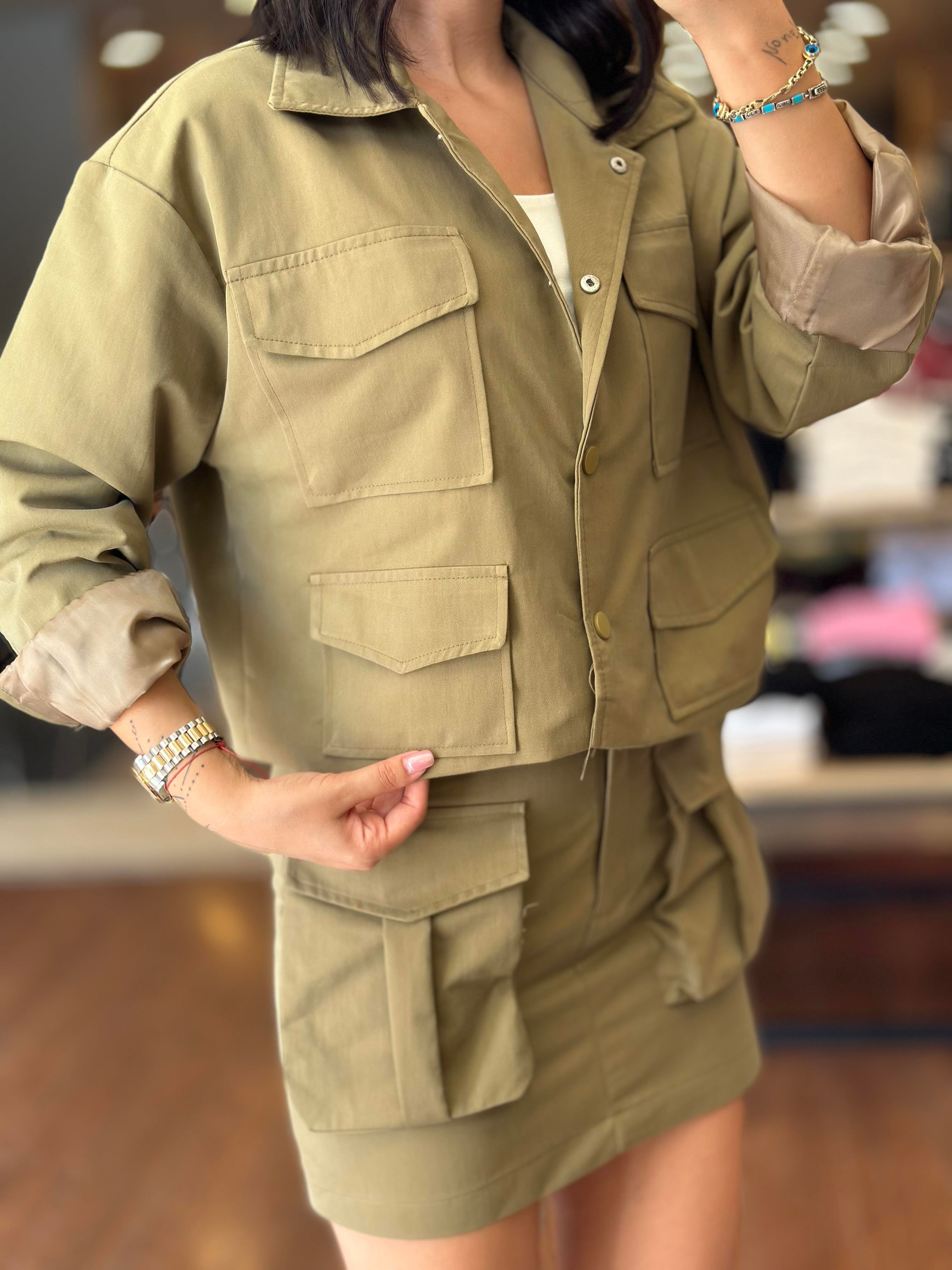 7168 GABARDIN SAFARI CEPLI ETEK CEKET TAKIM