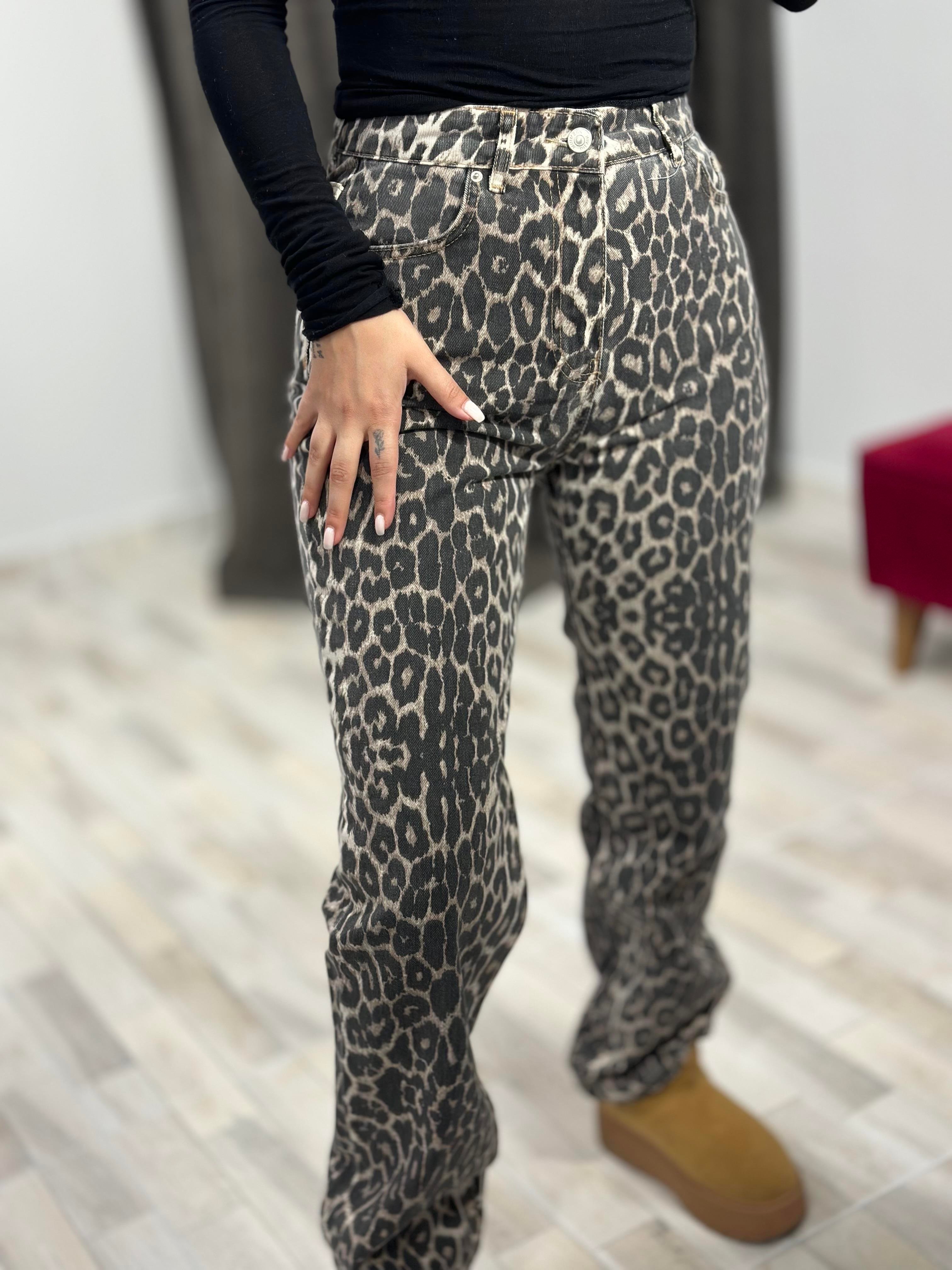 71699 LEOPAR DESEN STIGHT PANTOLON