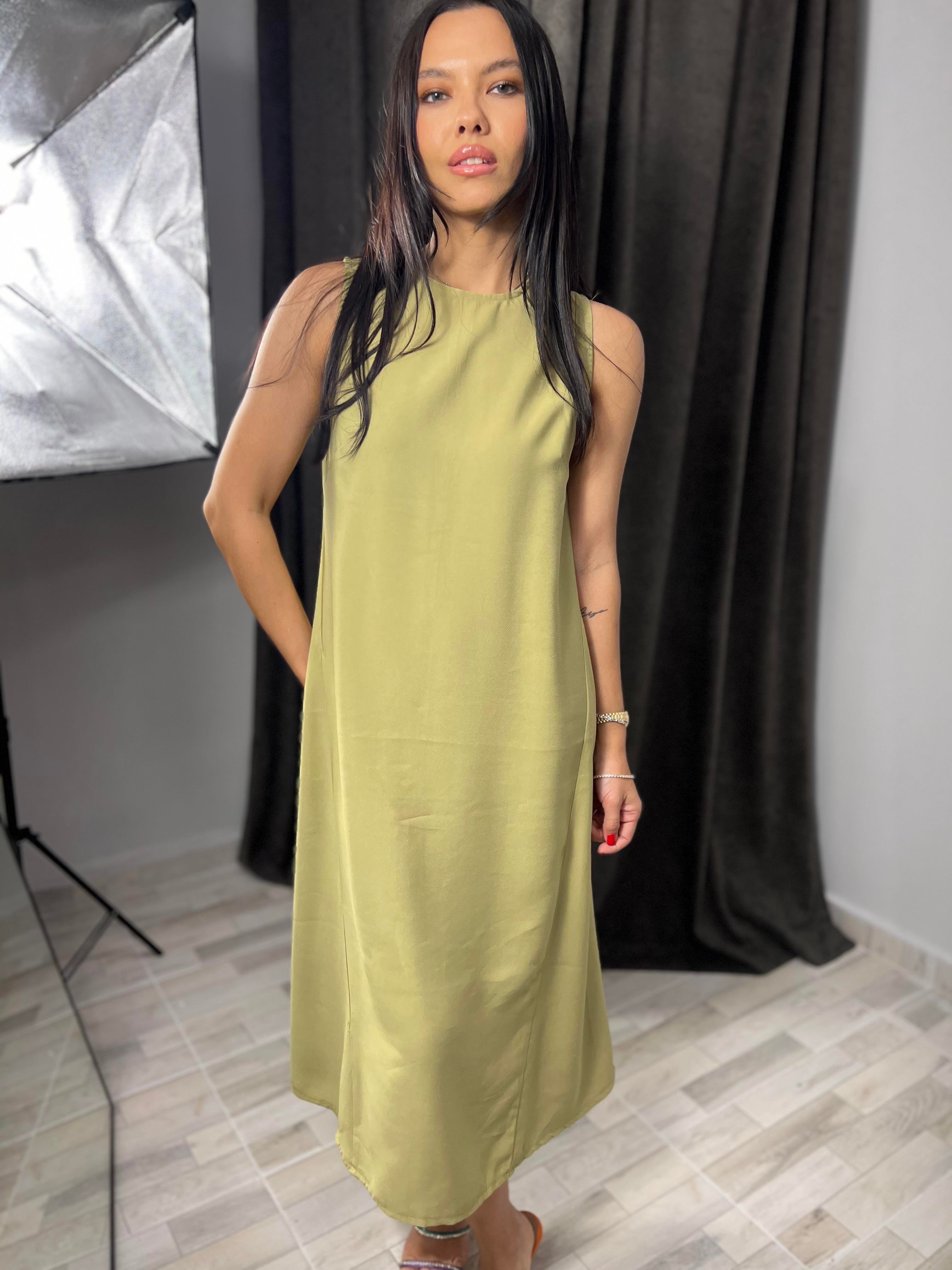 8126 TENCEL SIFIR KOL ELBISE