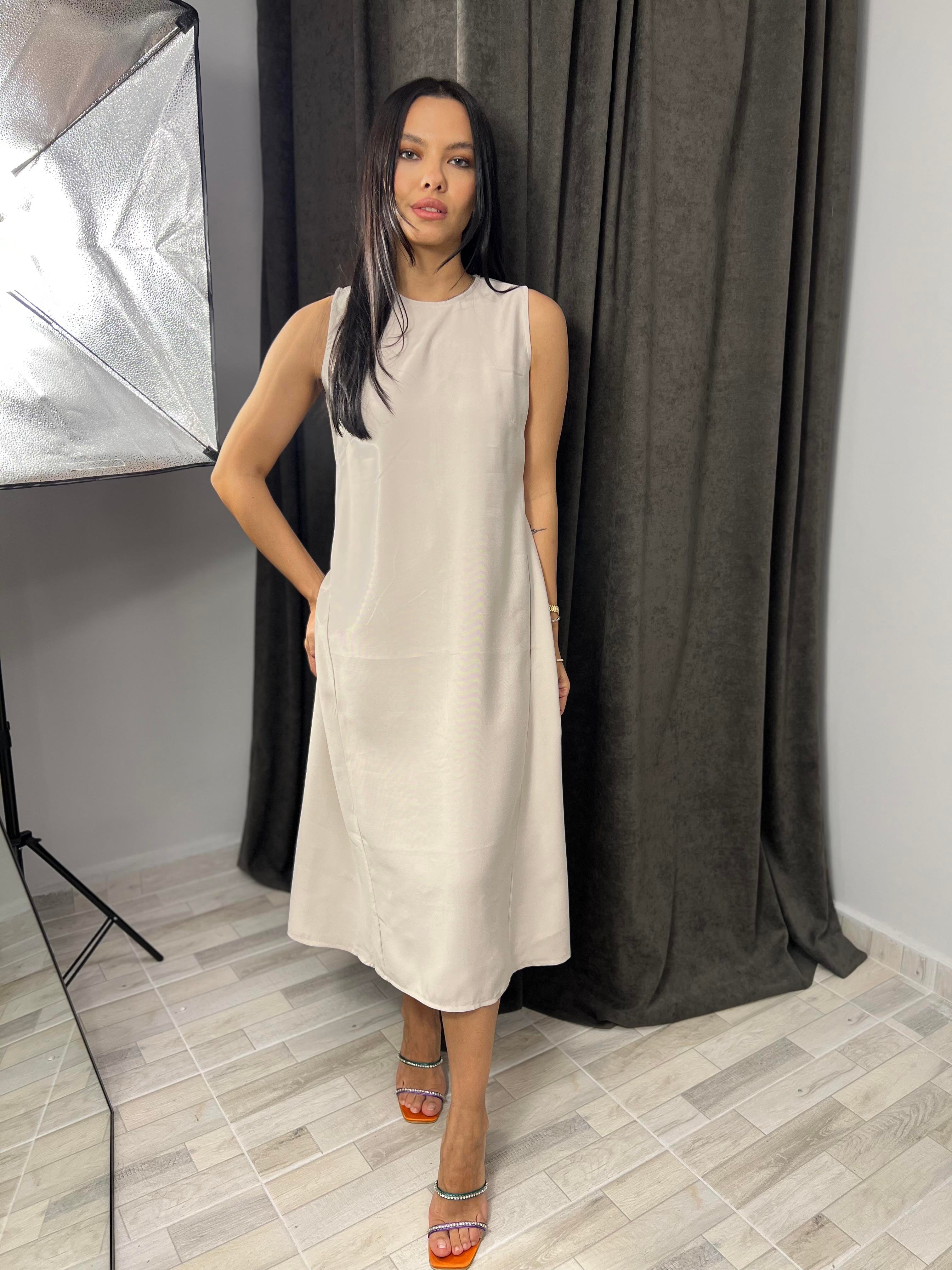 8126 TENCEL SIFIR KOL ELBISE