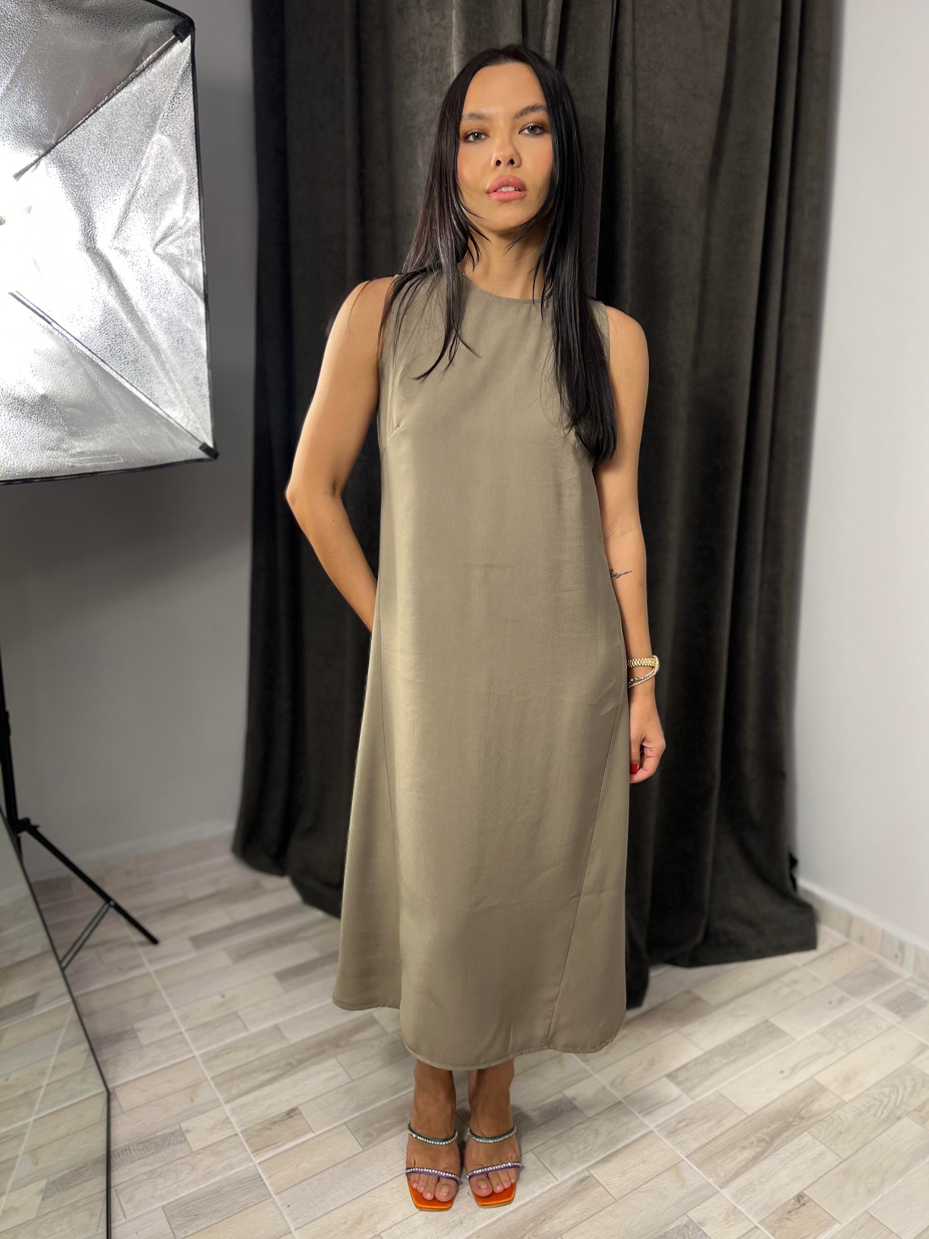 8126 TENCEL SIFIR KOL ELBISE