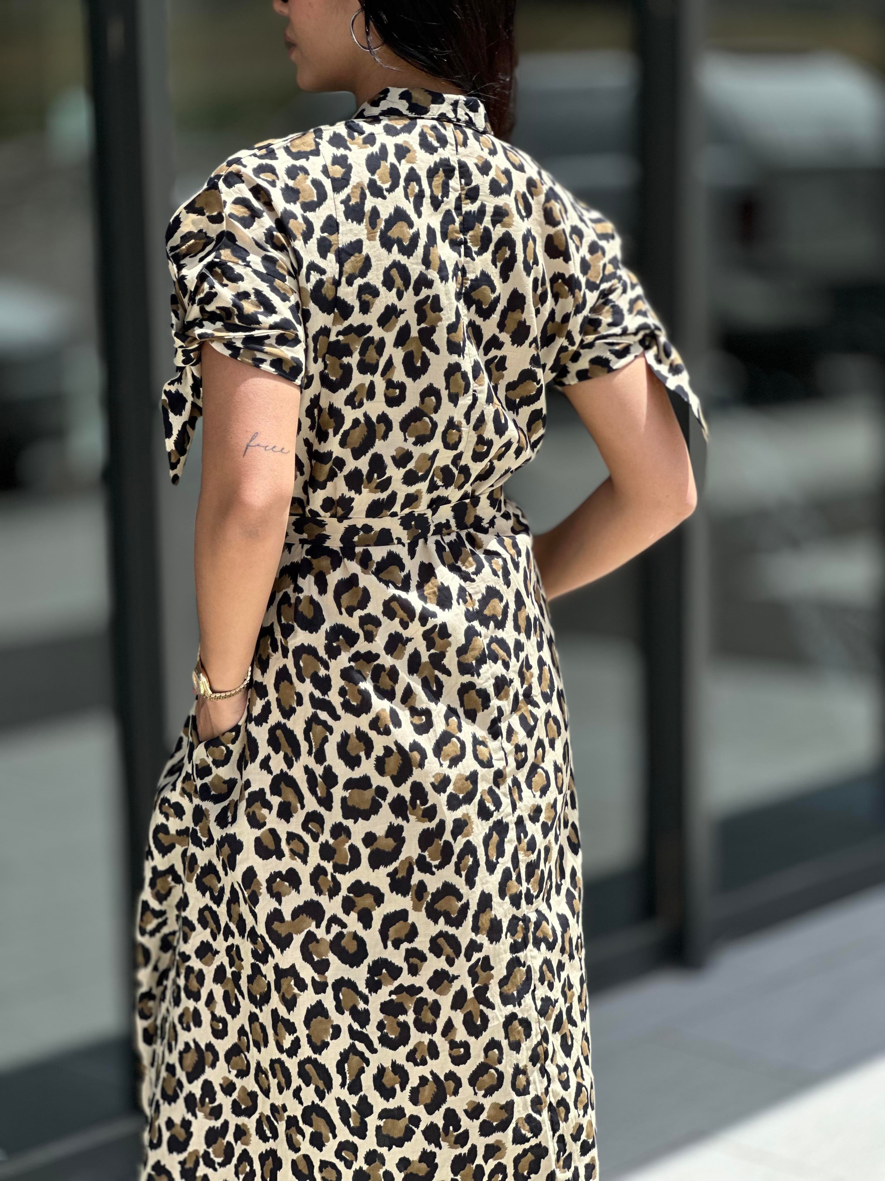 8142 LEOPAR DESEN ELBISE