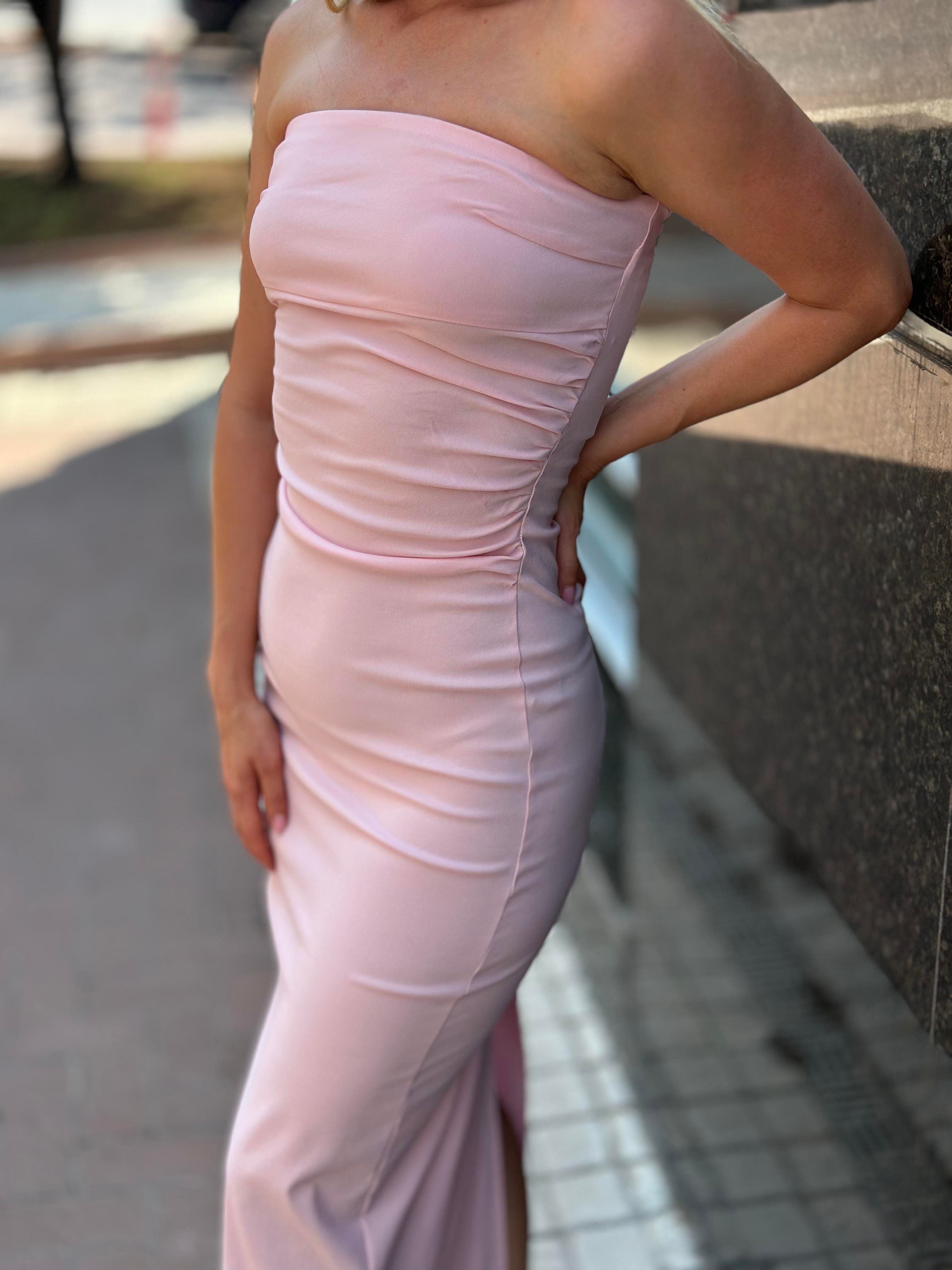 91368 STRAPLEZ MIDI ELBISE