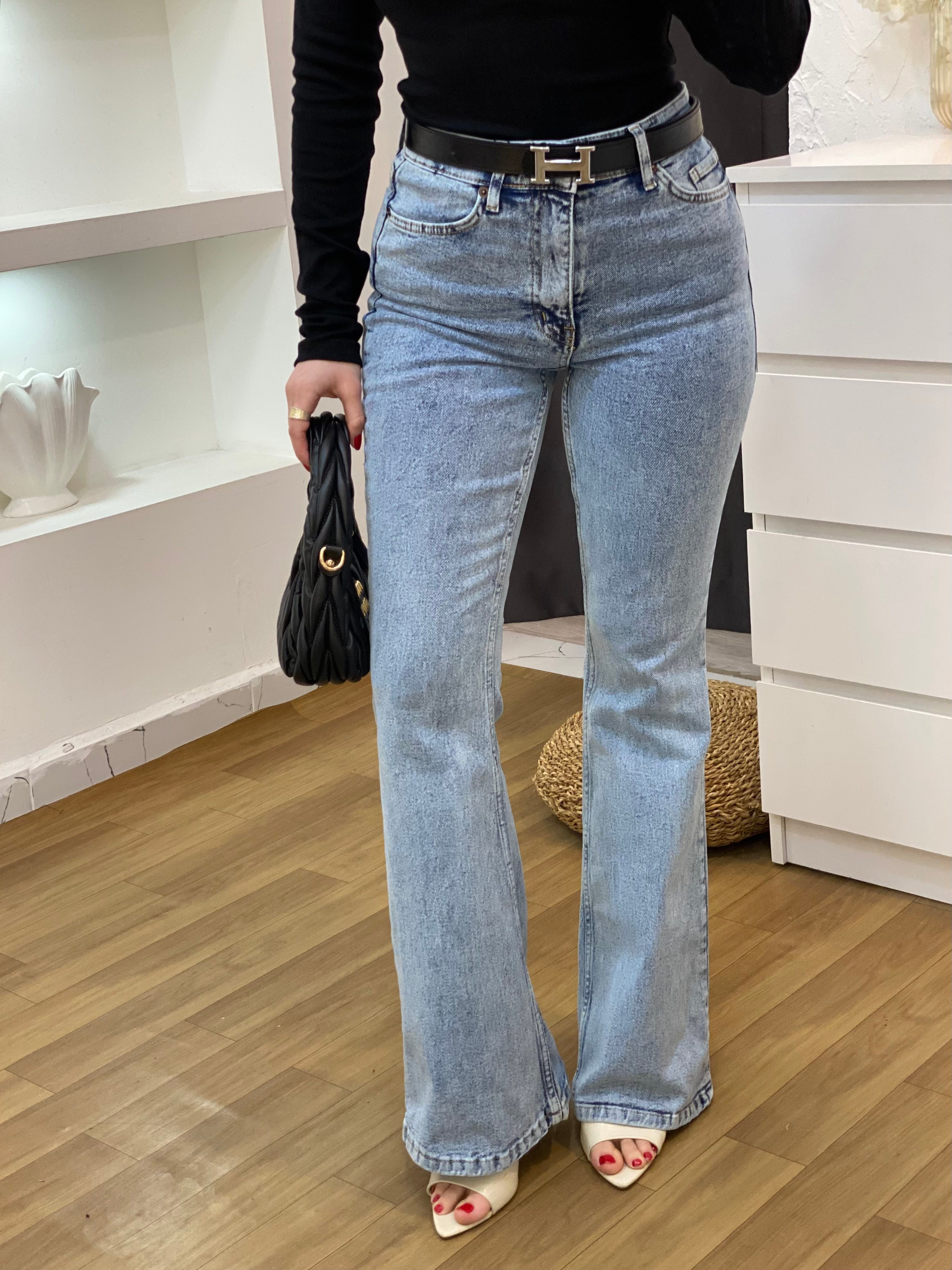 Açık Mavi İspanyol Jean