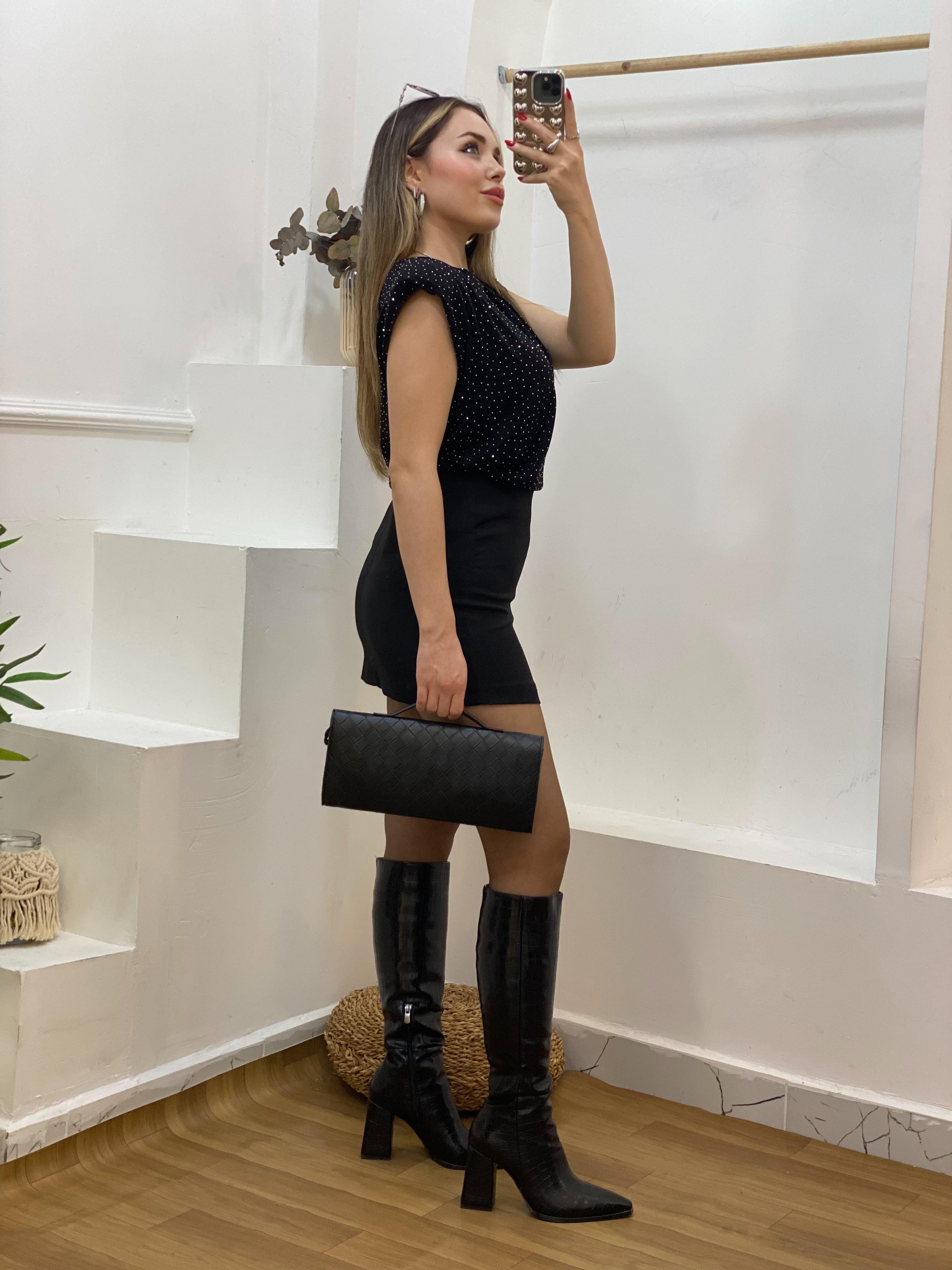 Bebe Plus Marka Parıltılı Model Vatkalı Bluz