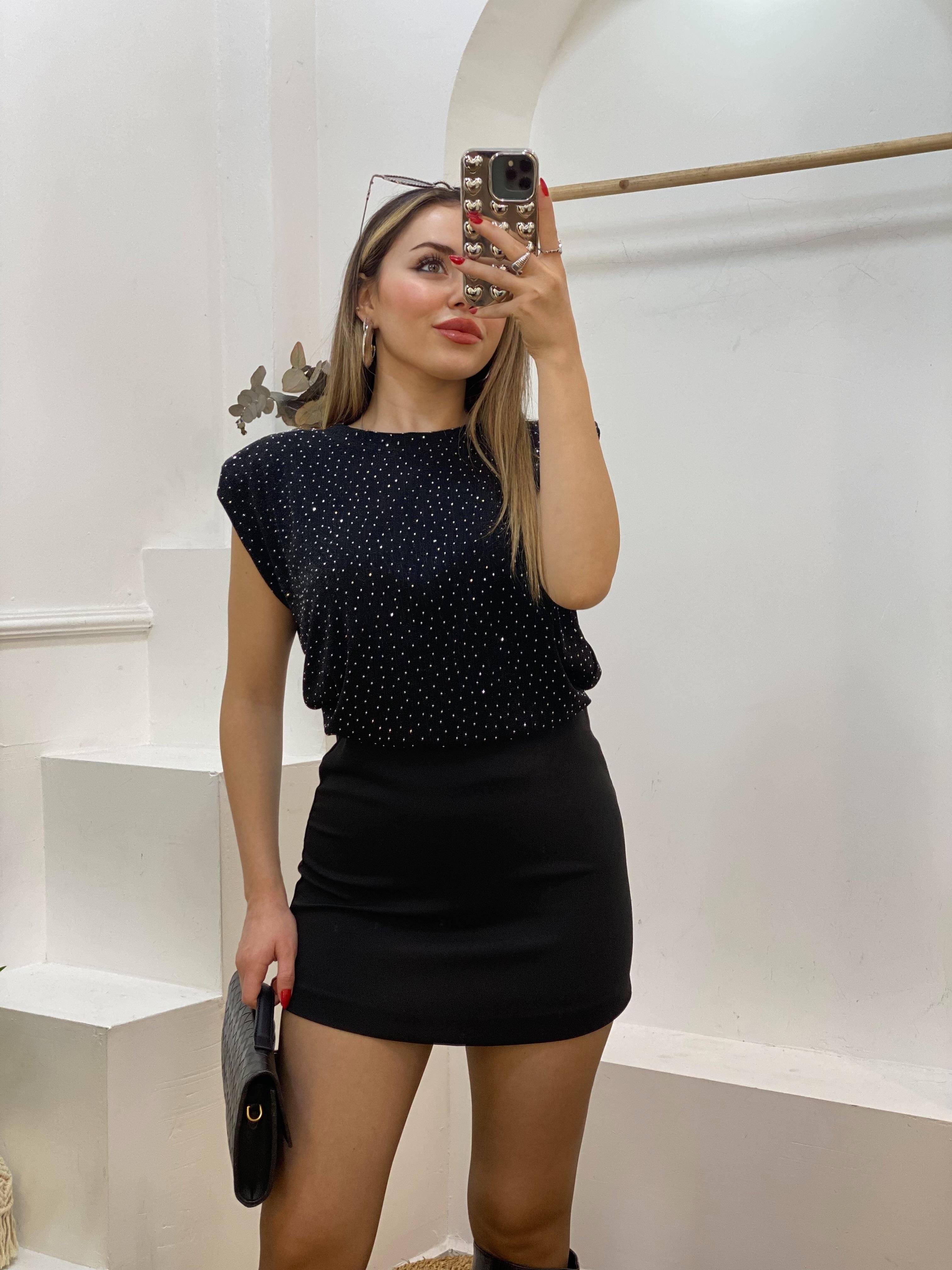 Bebe Plus Marka Parıltılı Model Vatkalı Bluz