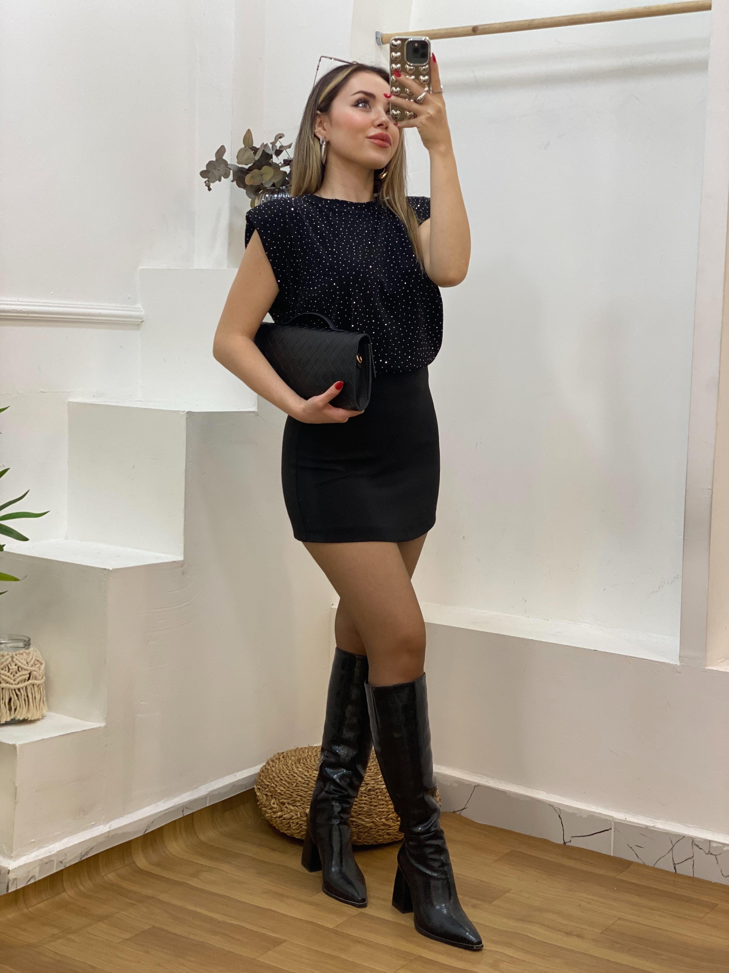 Bebe Plus Marka Parıltılı Model Vatkalı Bluz