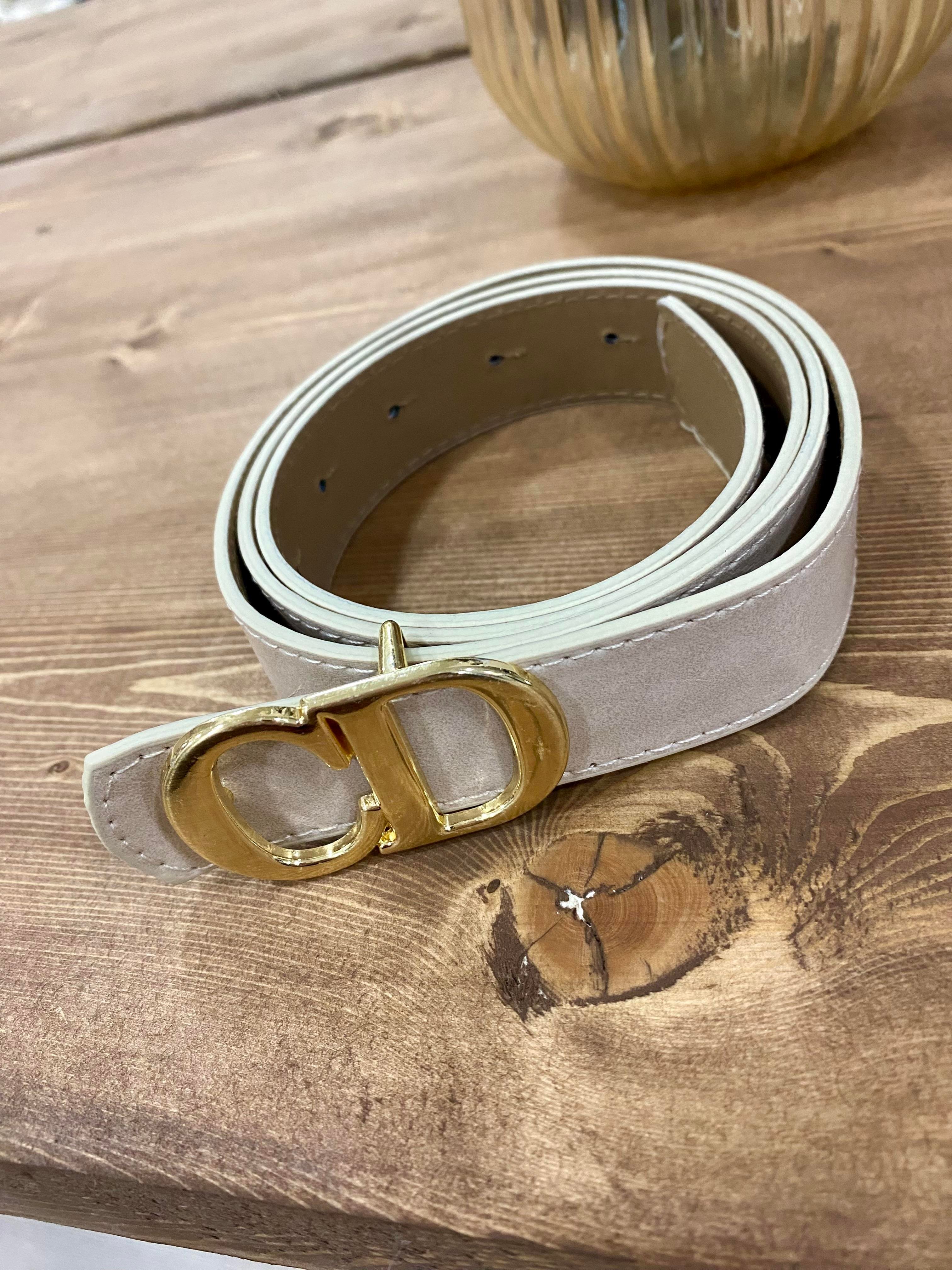 Bej CD Gold Tokalı Kemer