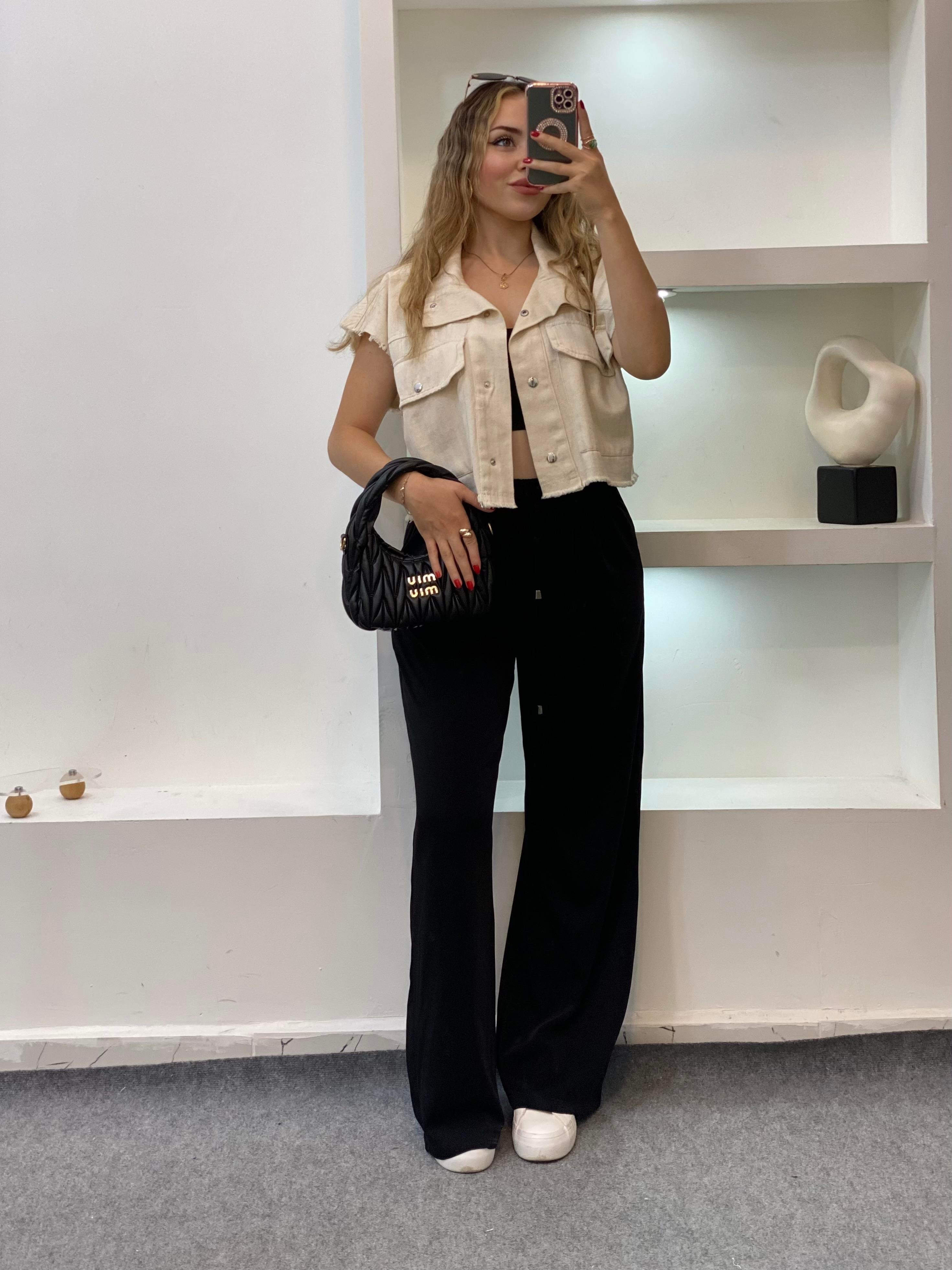 Bej Cepli Model Gabardin Yelek