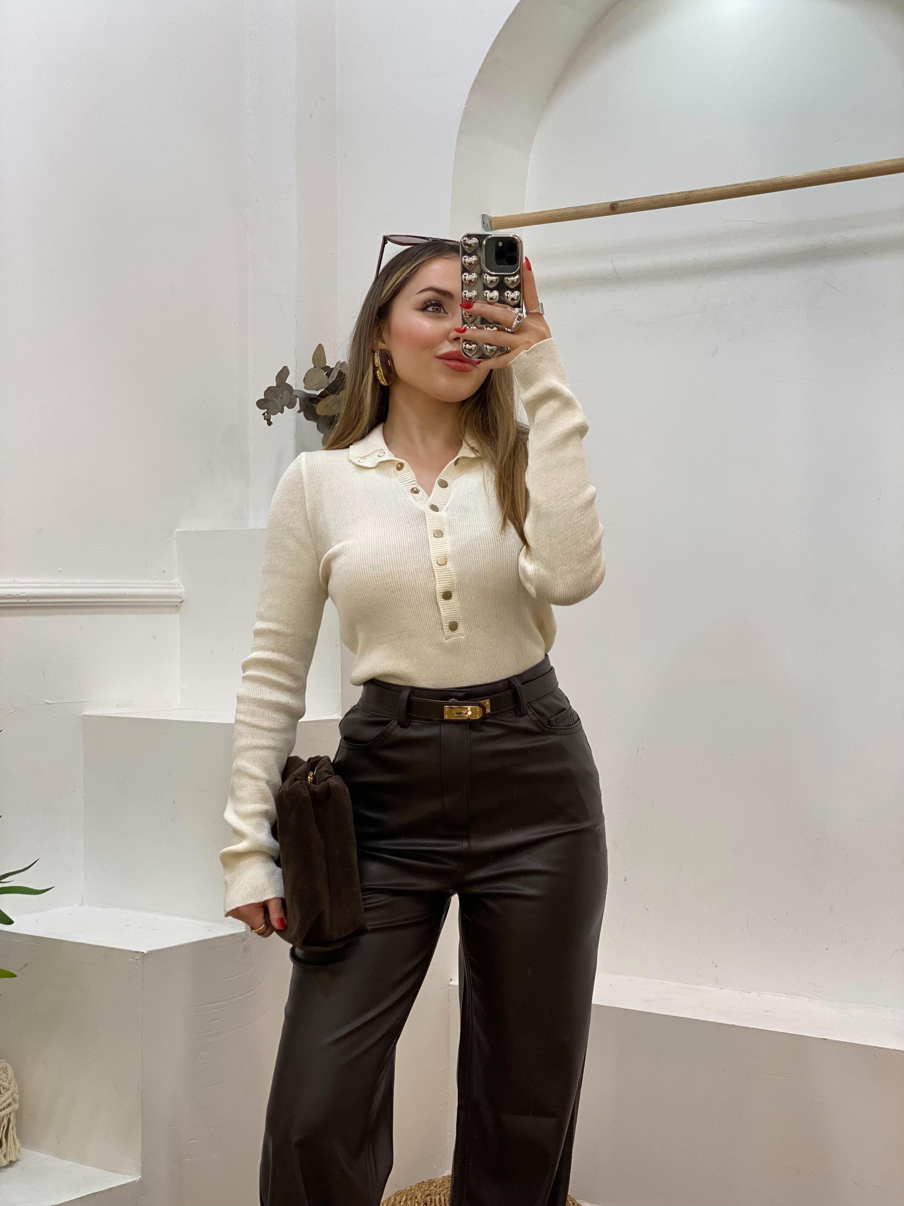 Bej Önü Çıtçıtlı Model Kazak