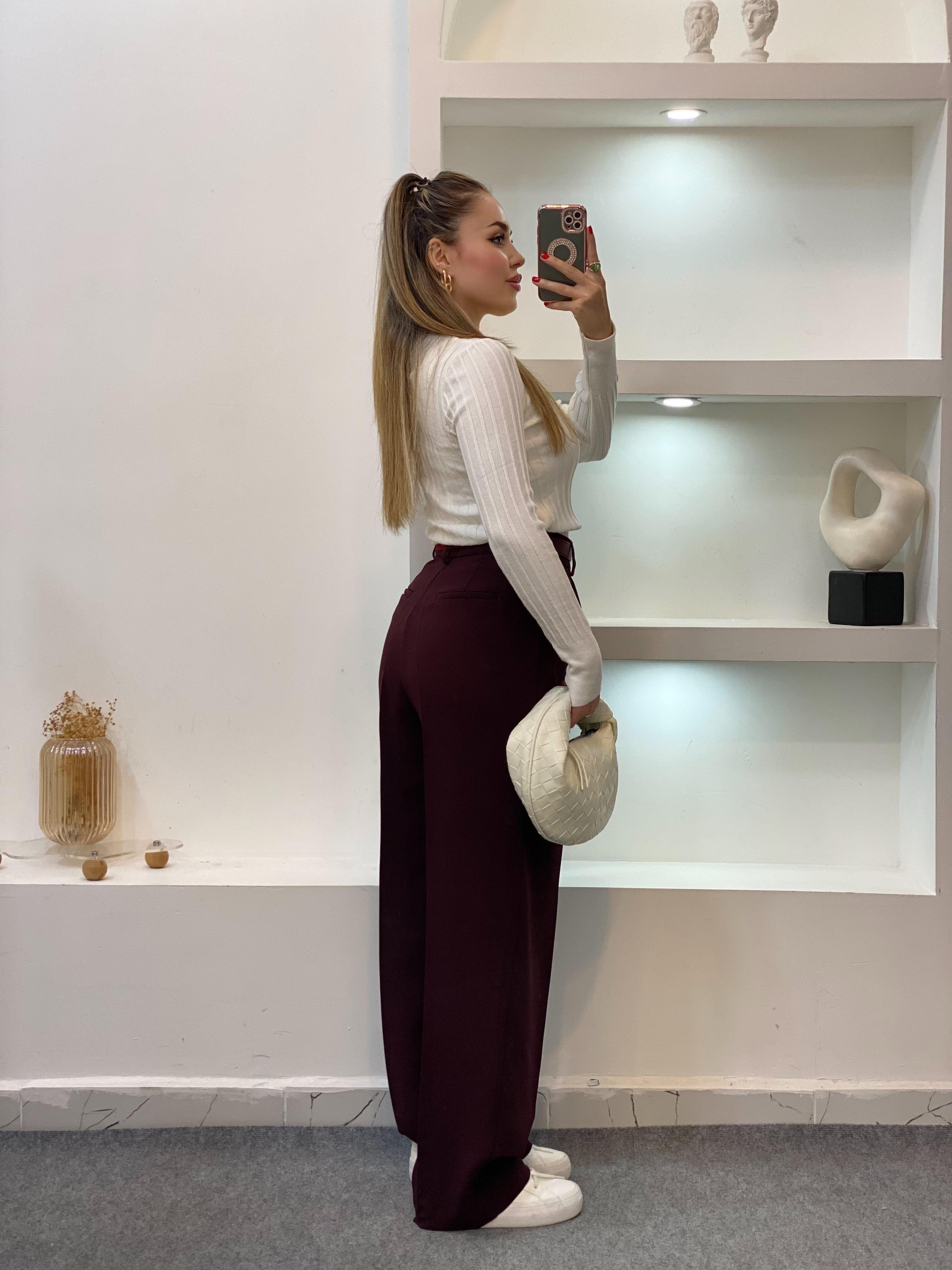 Beyaz Yumoş Dokulu Triko Bluz 